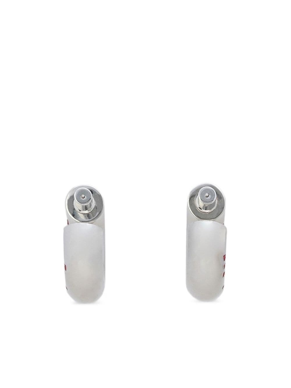 logo-embellished hoop earrings - 2