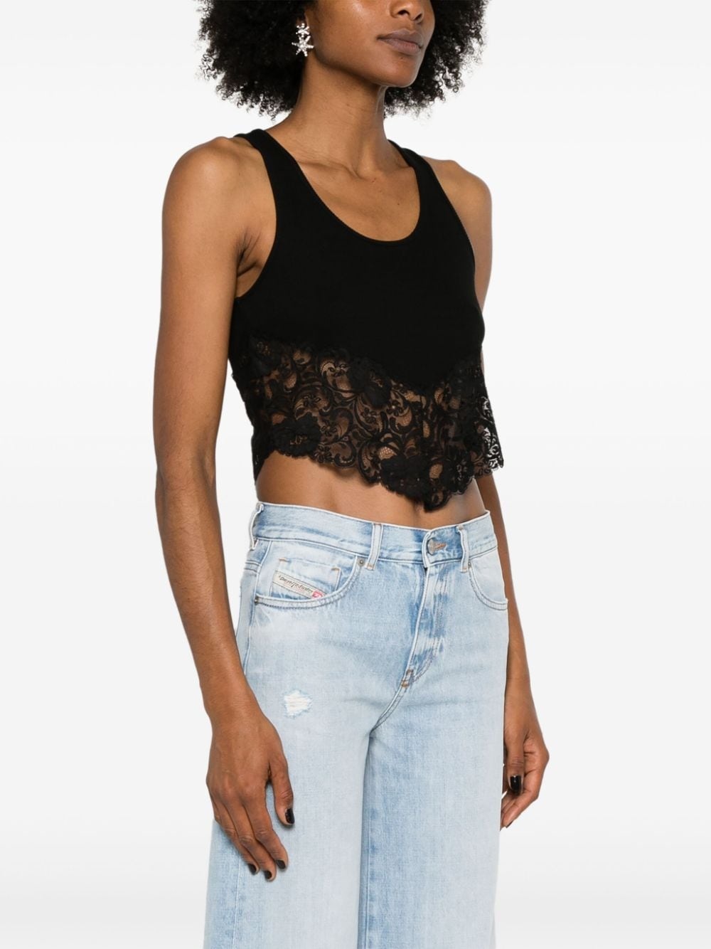 lace-detailed tank top - 3