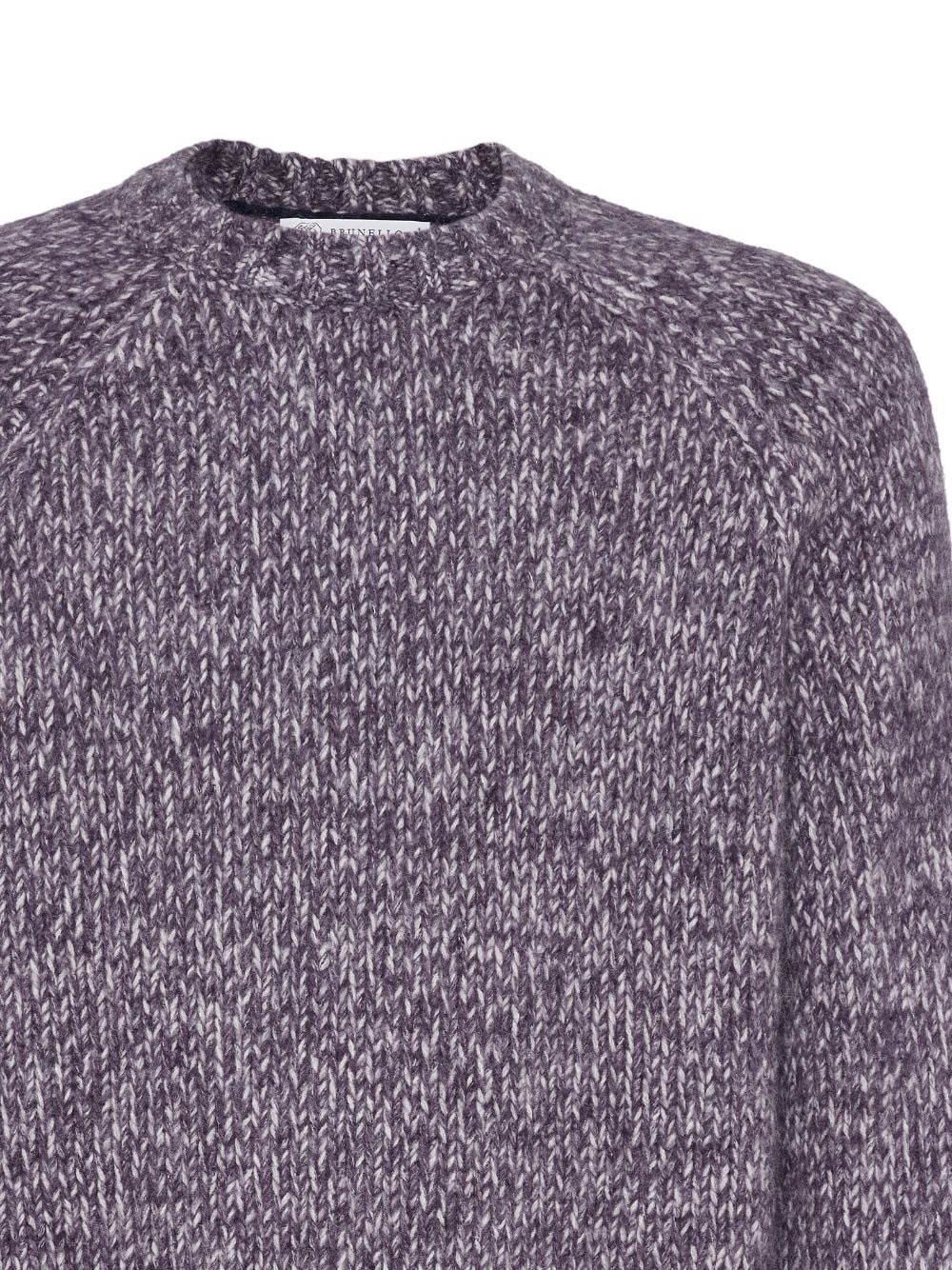 mélange-effect crew-neck jumper - 7