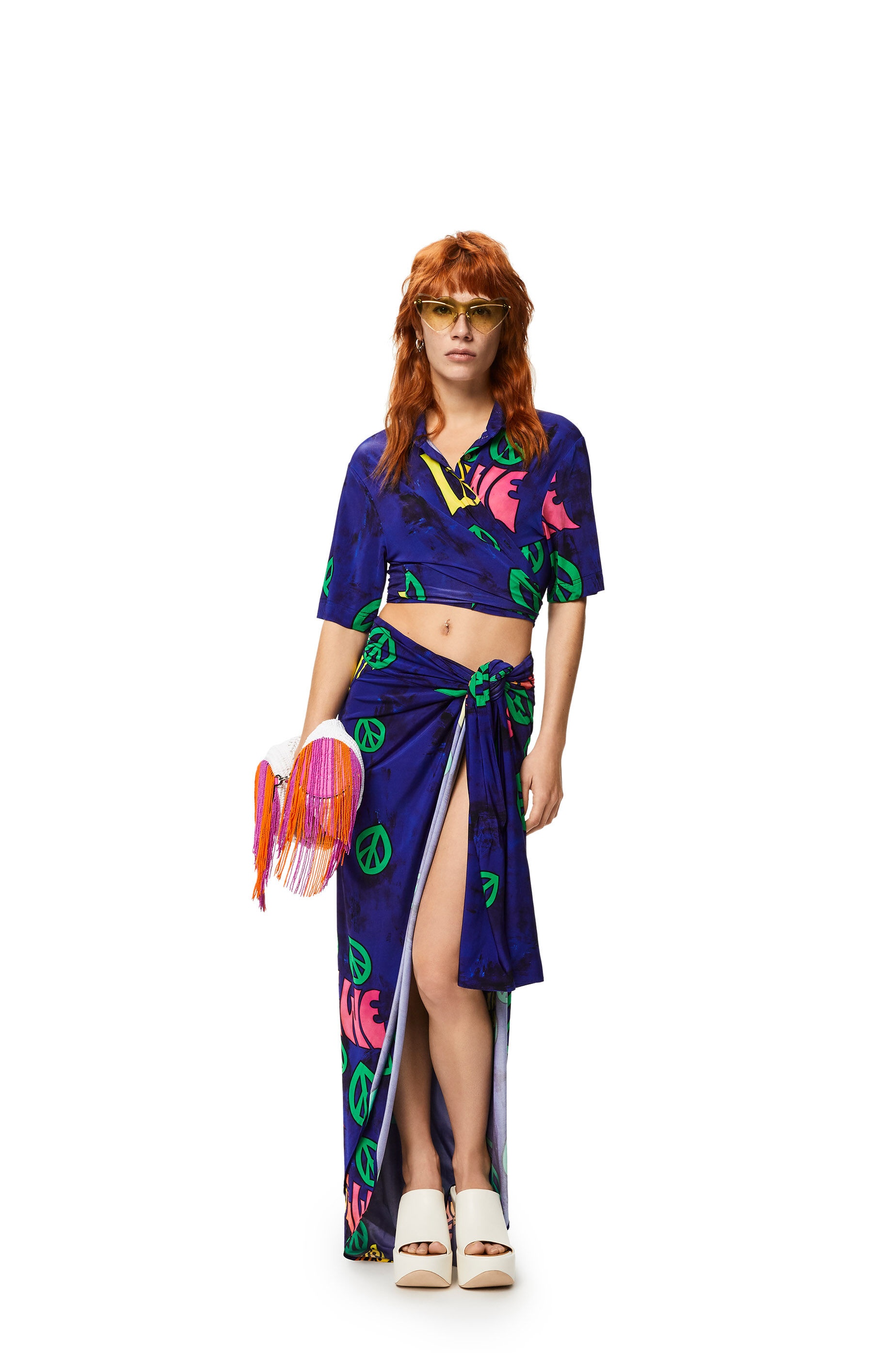 LOEWE peace cropped top in viscose - 2