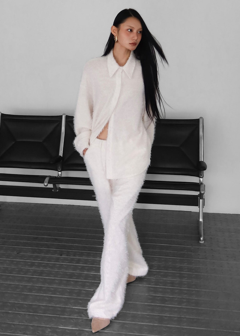 Melker Furry Pants - Off White 8