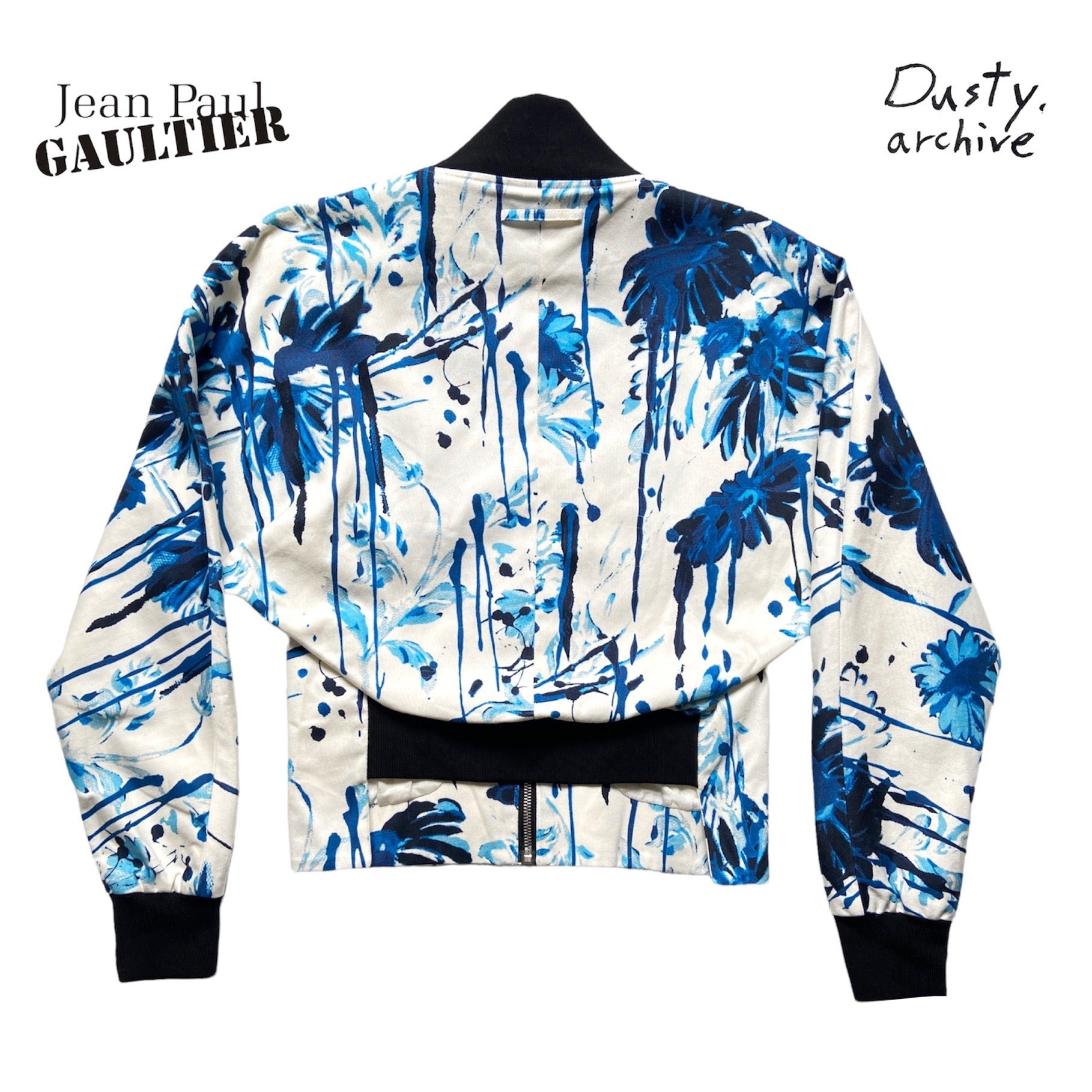 Jean paul Gaultier ss15 blue floral paint jacket 40 - 5