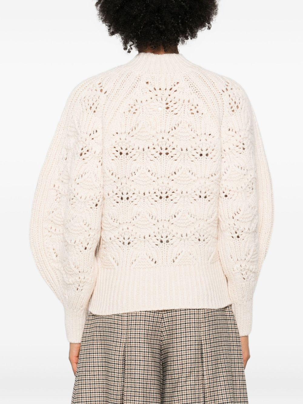 leaf-pattern high-neck sweater - 4