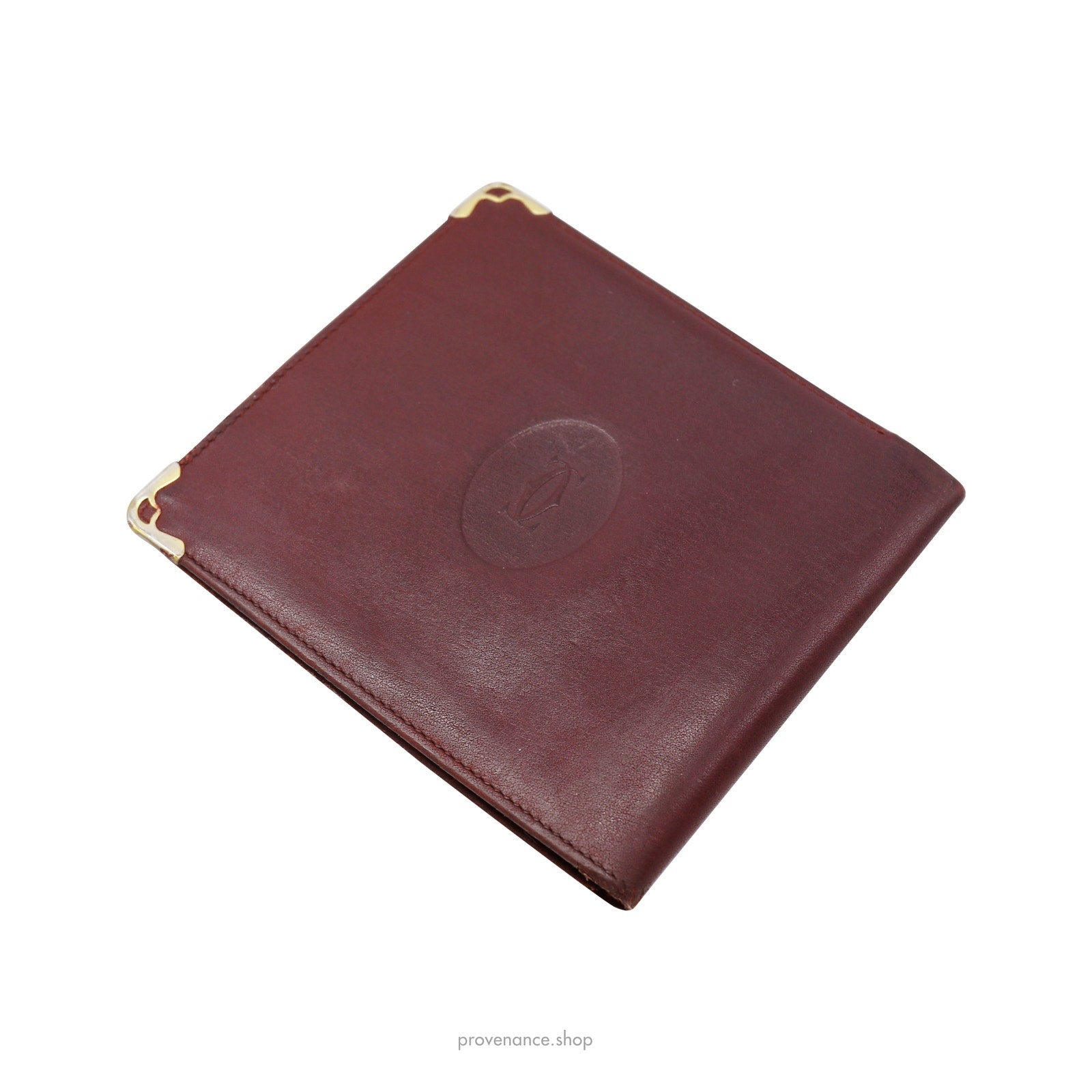 Cartier Bifold Wallet - Burgundy Calfskin Leather - 4