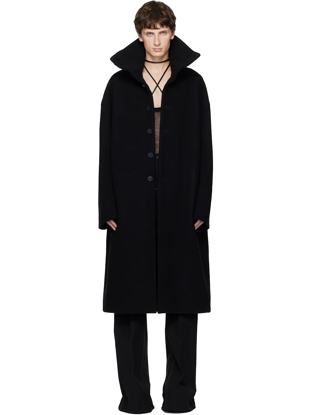 Black Concordians Dracucollar Coat - 1