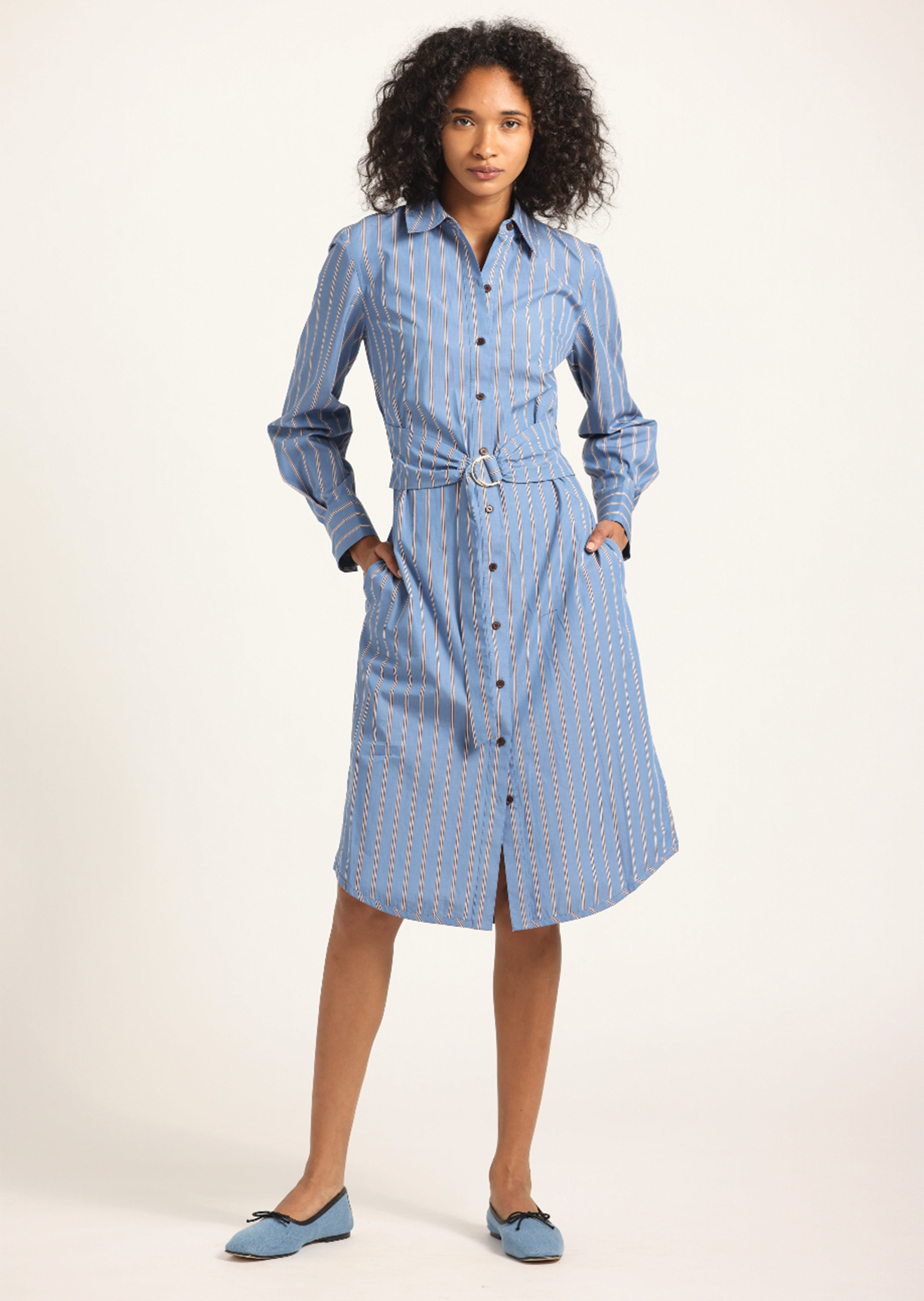 VERONICA BELTED SHIRT DRESS - 4
