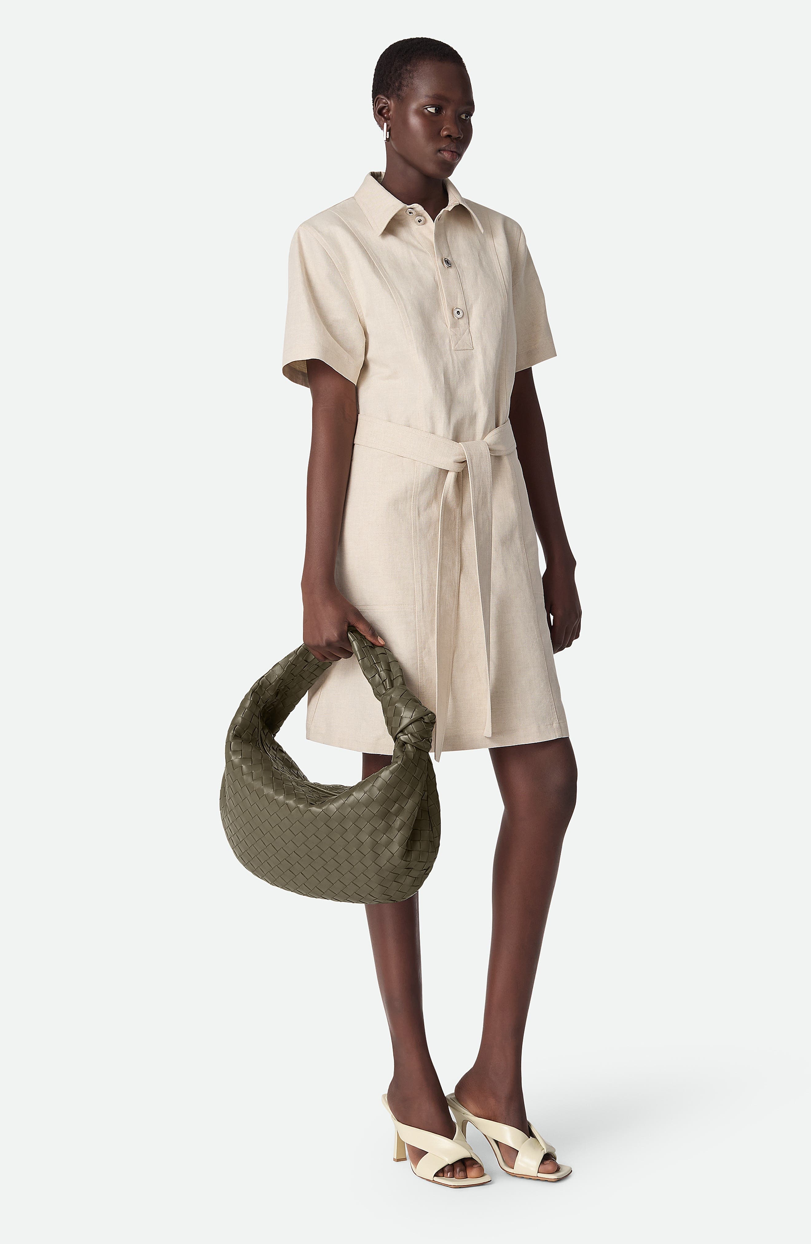 Bottega Veneta Jodie Leather Hobo Bag in 3228 Cypress-Gold at Nordstrom - 2