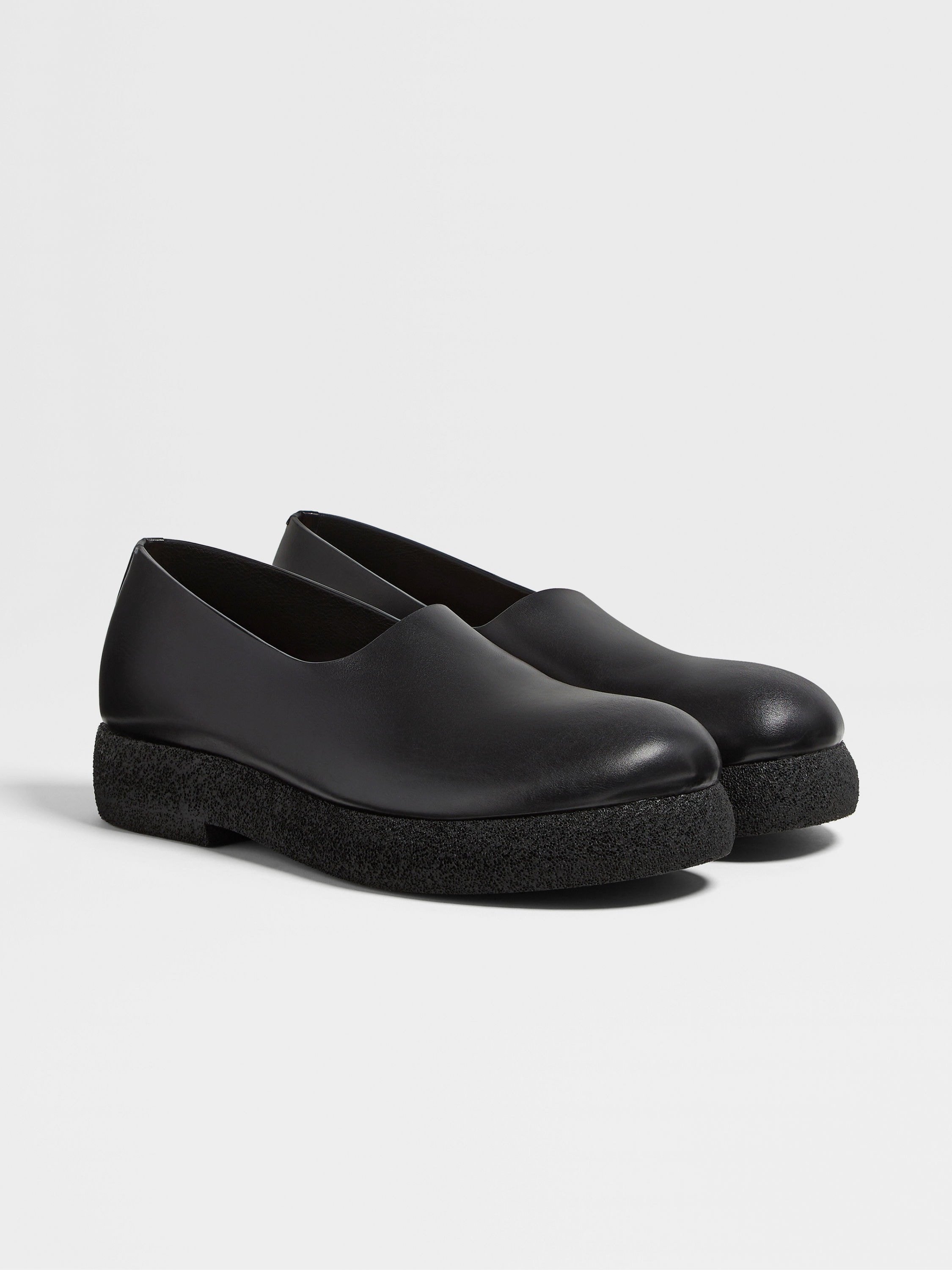 BLACK LEATHER LOAFERS - 3