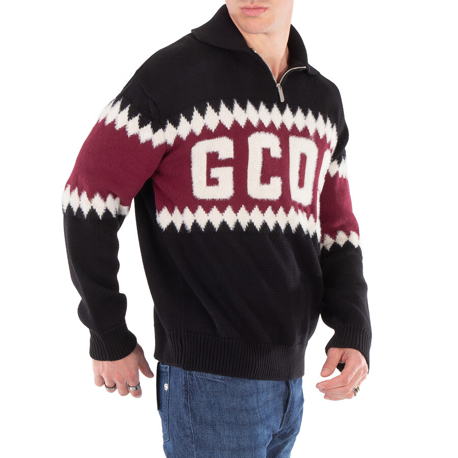 GCDS Logo Argyle Polo Sweater - 2