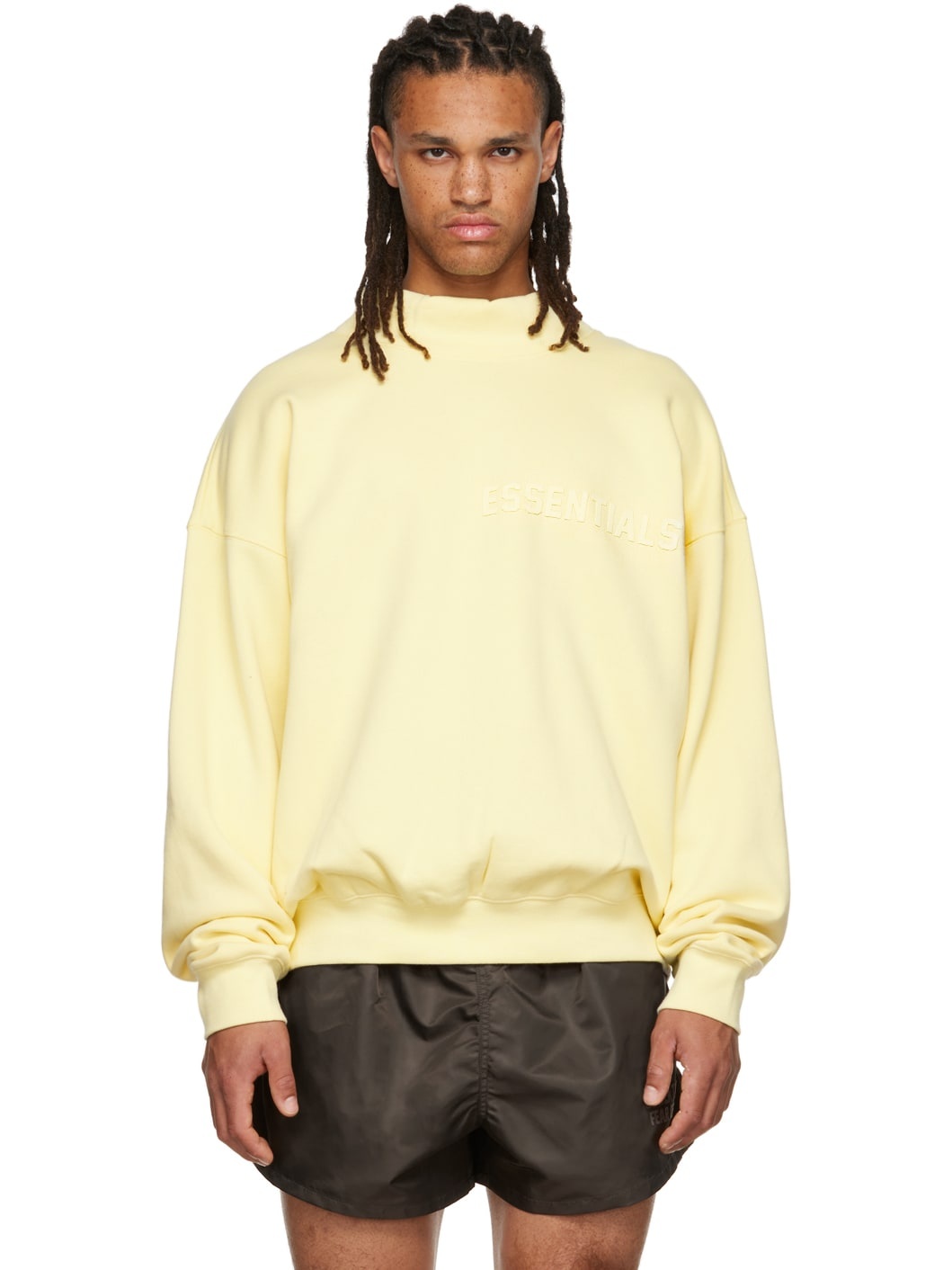 Yellow Mock Neck Sweatshirt - 1