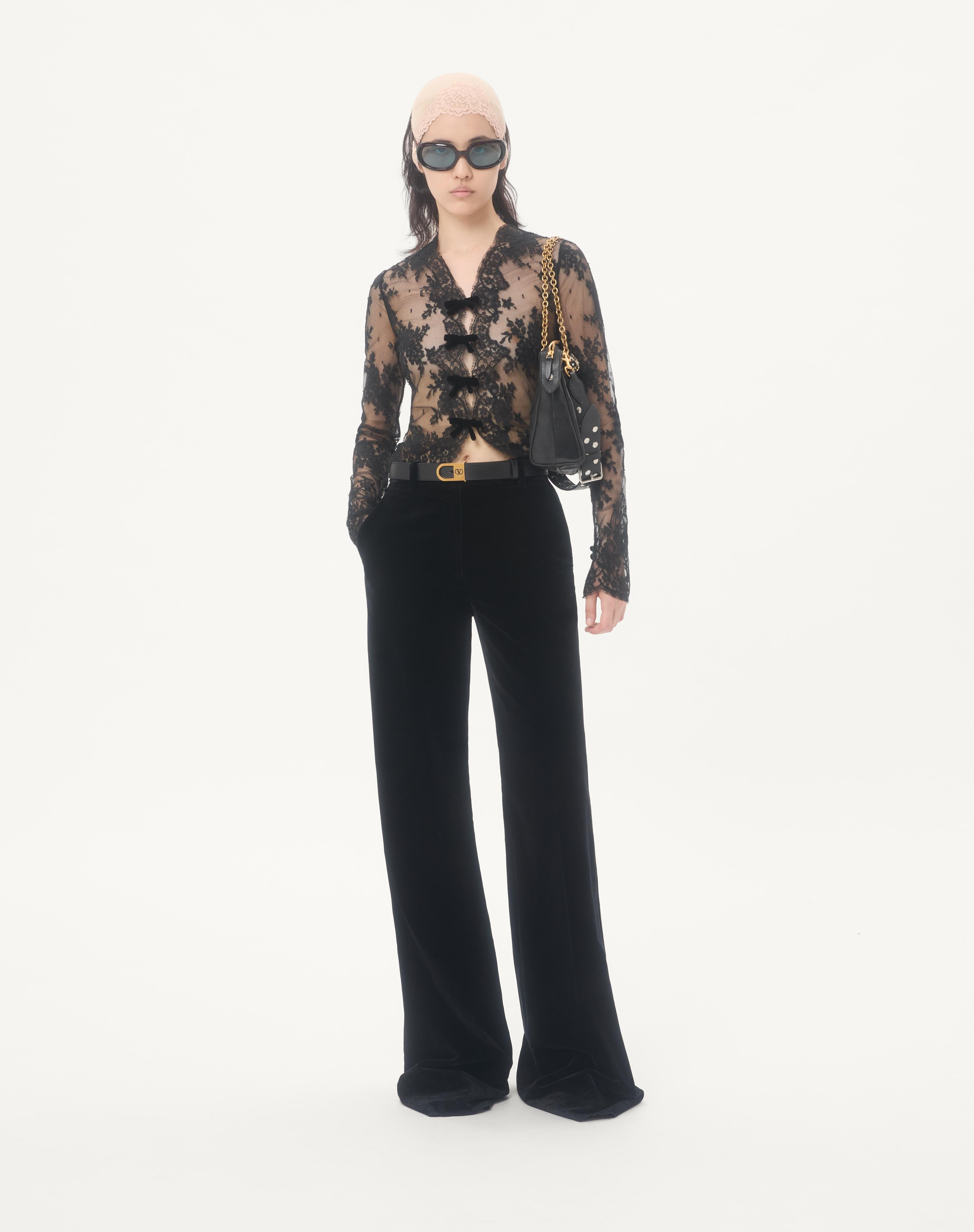 LACE BLOUSE WITH BOWS - 2