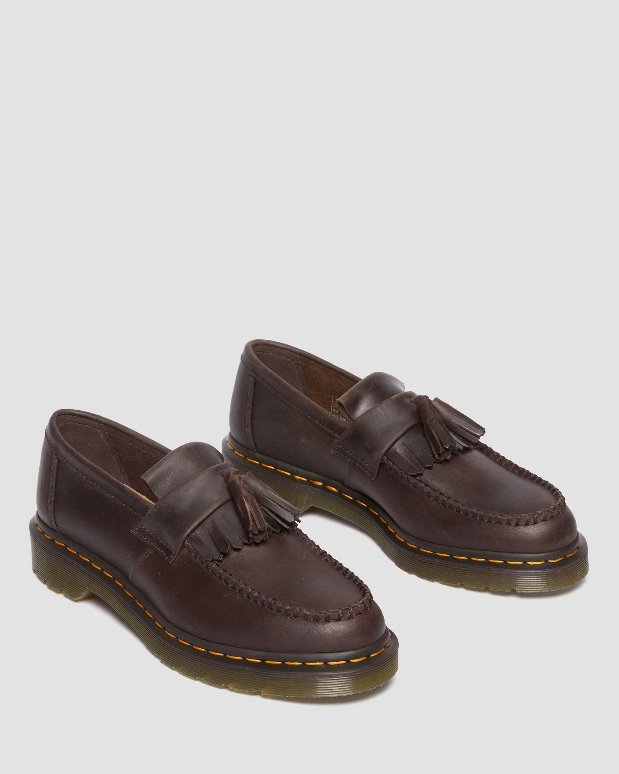 Adrian Crazy Horse Leather Tassel Loafers - 8