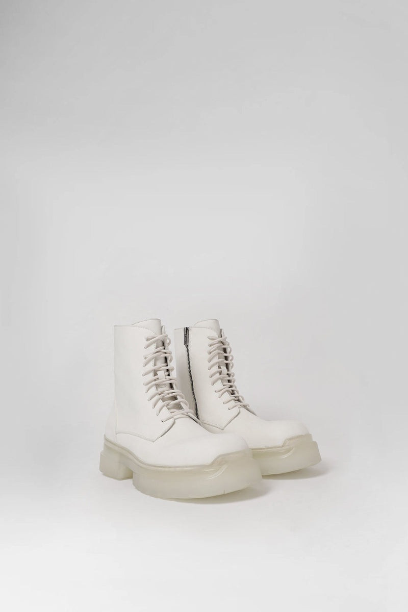 Ann Demeulemeester Koos Combat Boots Chalck outlook
