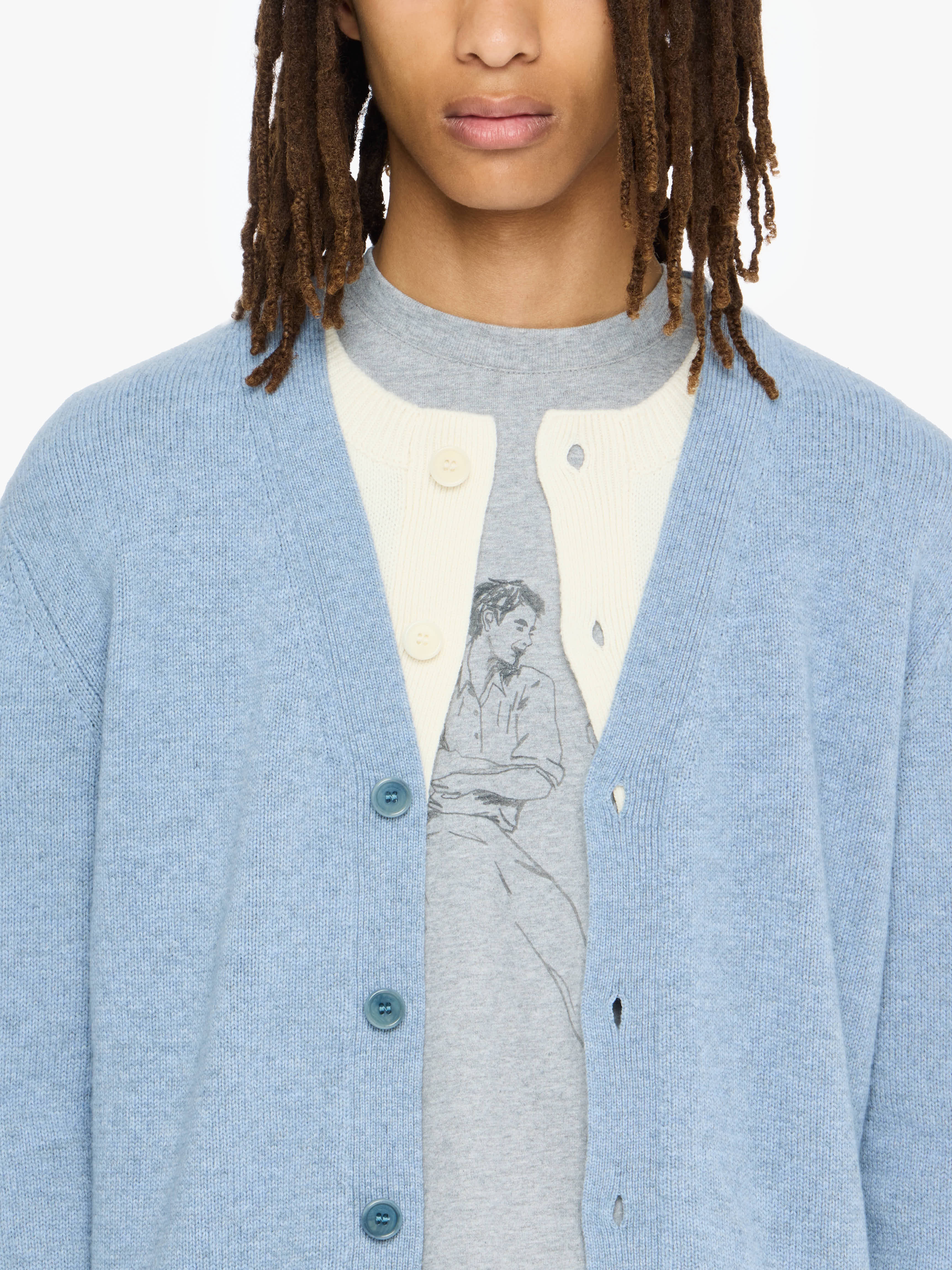 CONTRAST LAYERED CARDIGAN - 4
