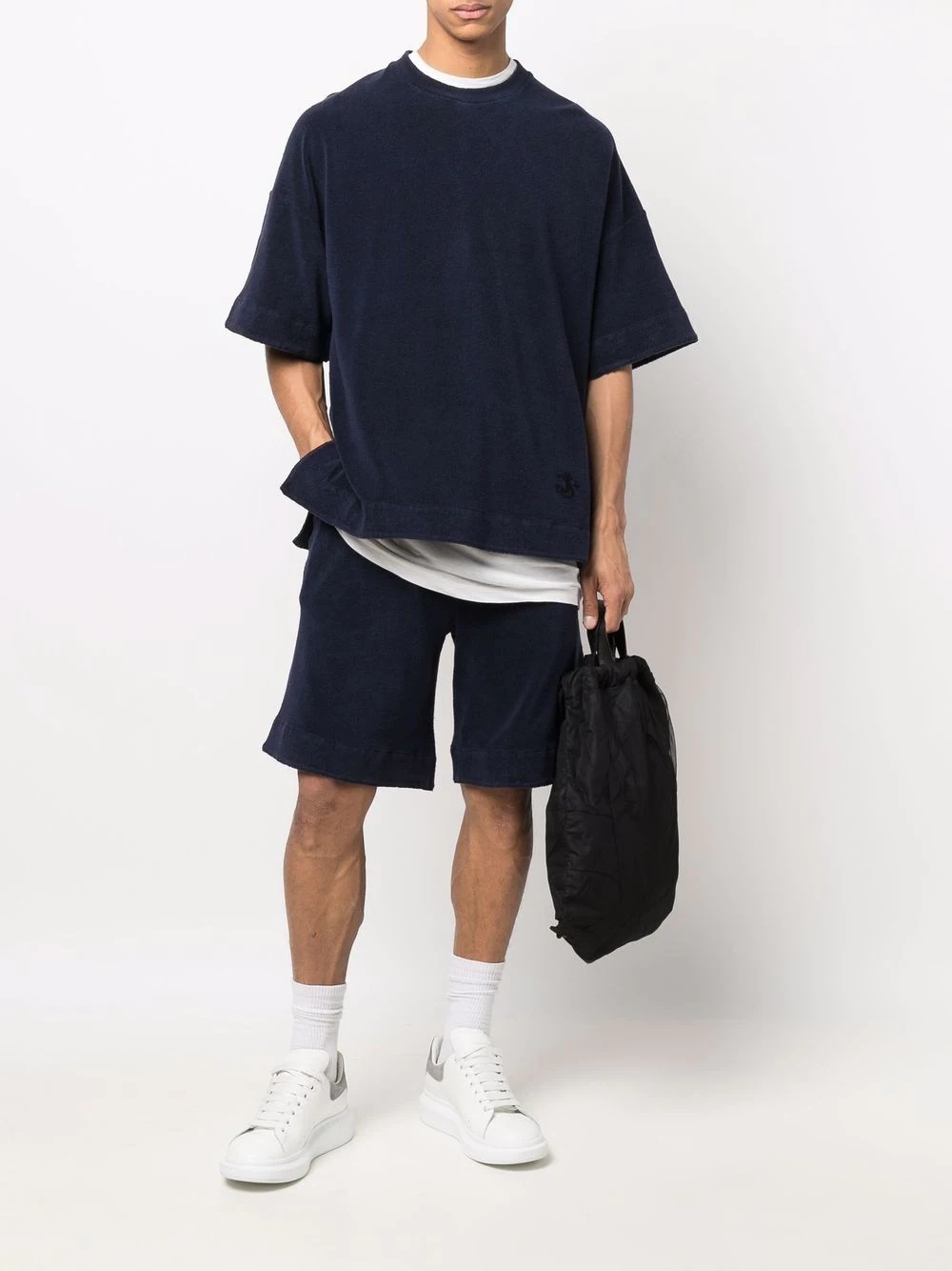 drawstring terry-cotton shorts - 2