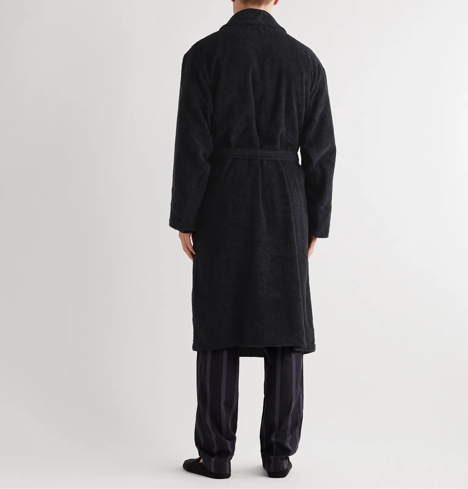 Belted Appliquéd Cotton-Terry Robe - 3