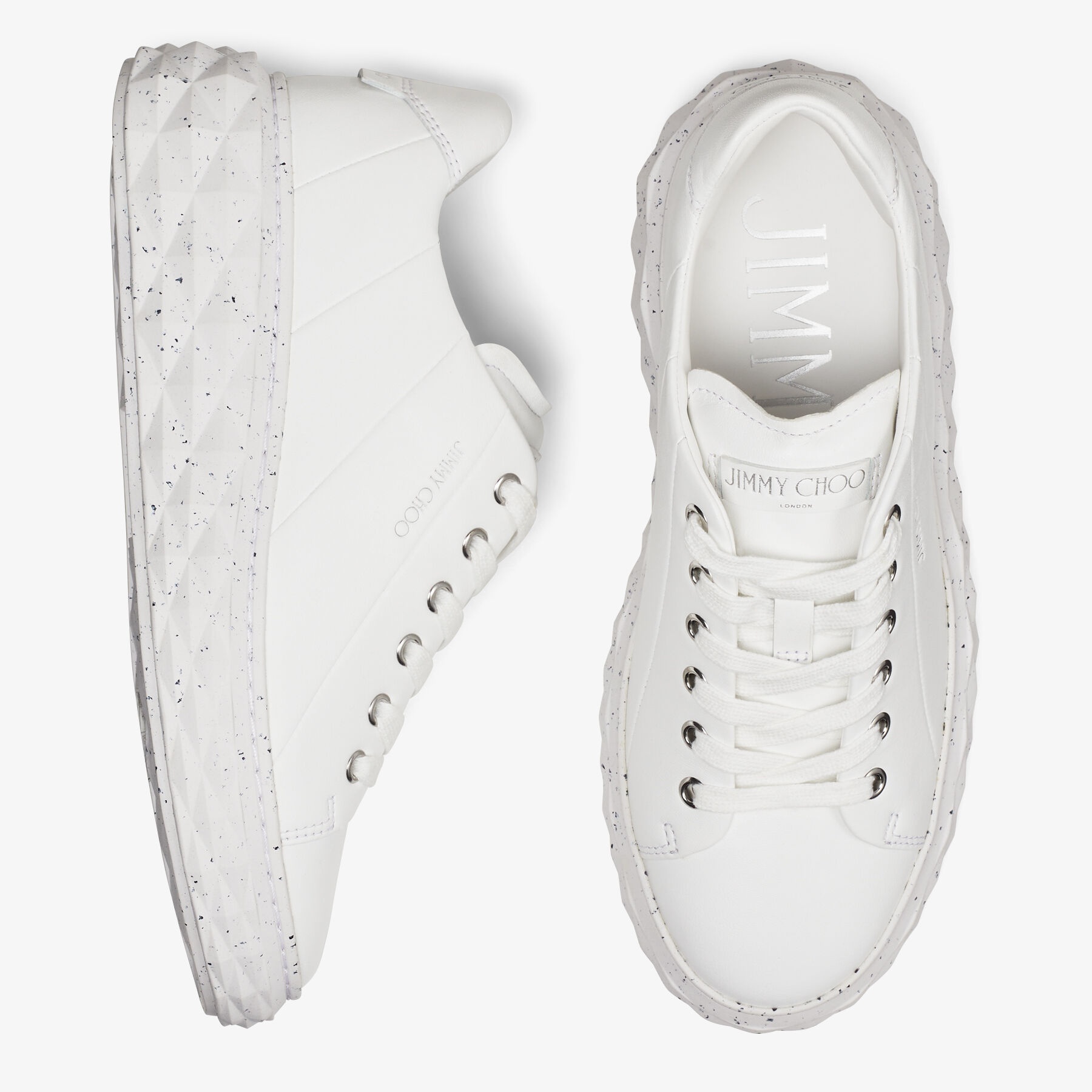 Diamond Light Maxi/F
White Nappa Leather Low-Top Trainers with Platform Sole - 6