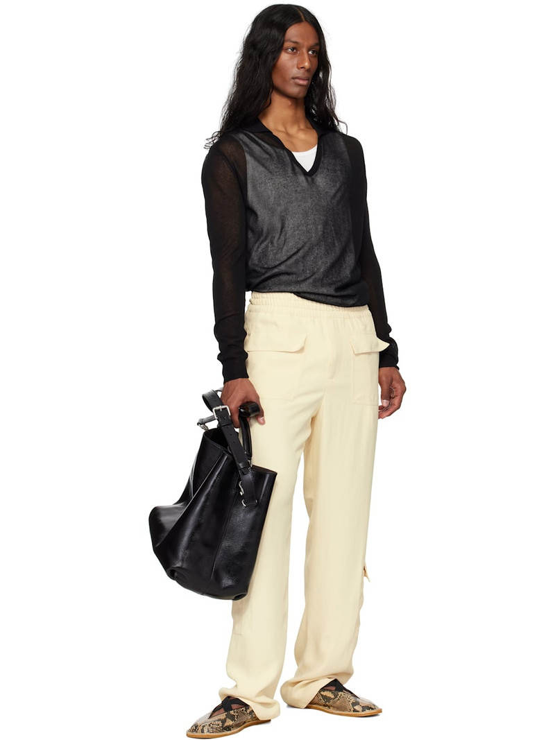 Dries Van Noten Off-White Twill Cargo Pants outlook