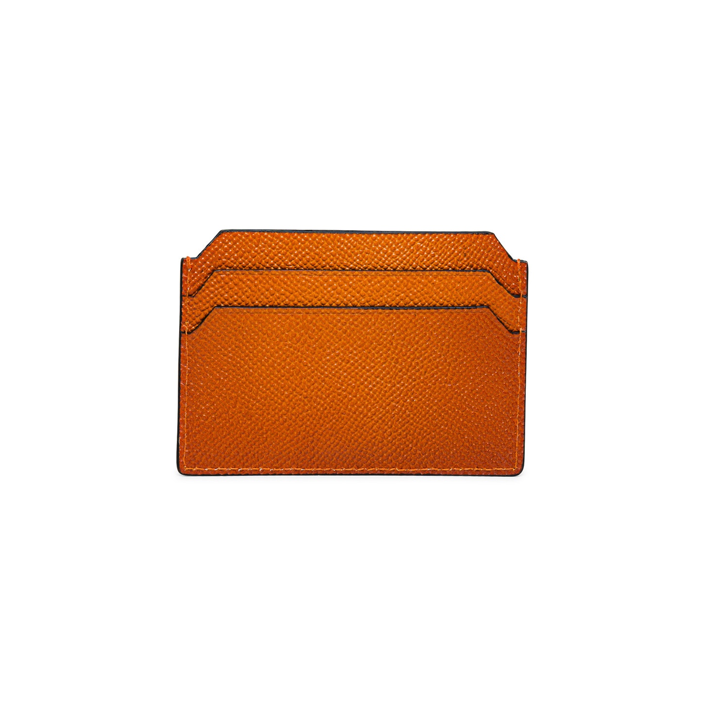 Orange saffiano leather credit card holder - 2