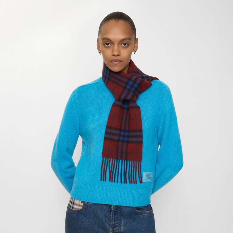 Narrow Check Cashmere Scarf 5