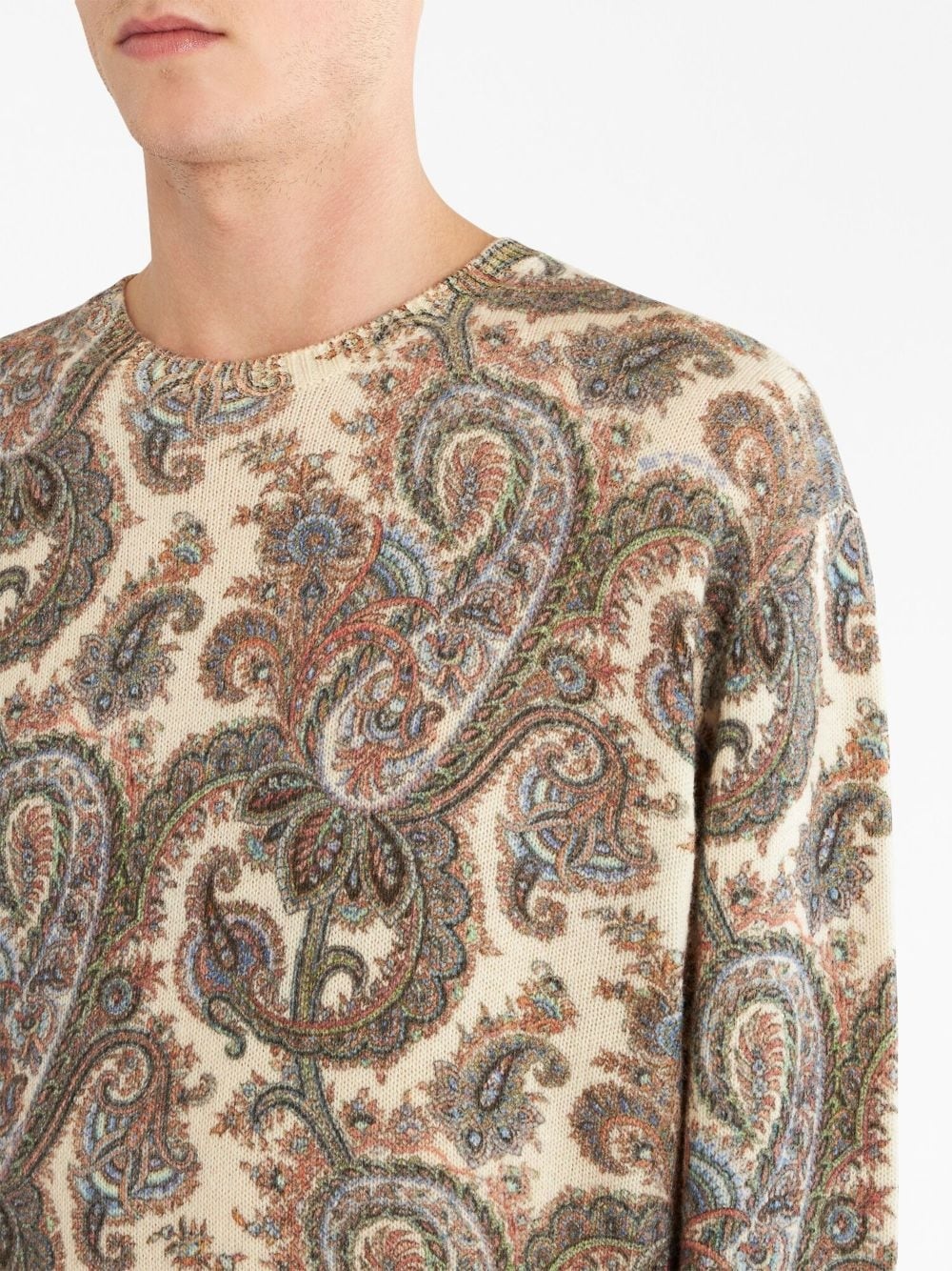 paisley-print wool jumper - 4
