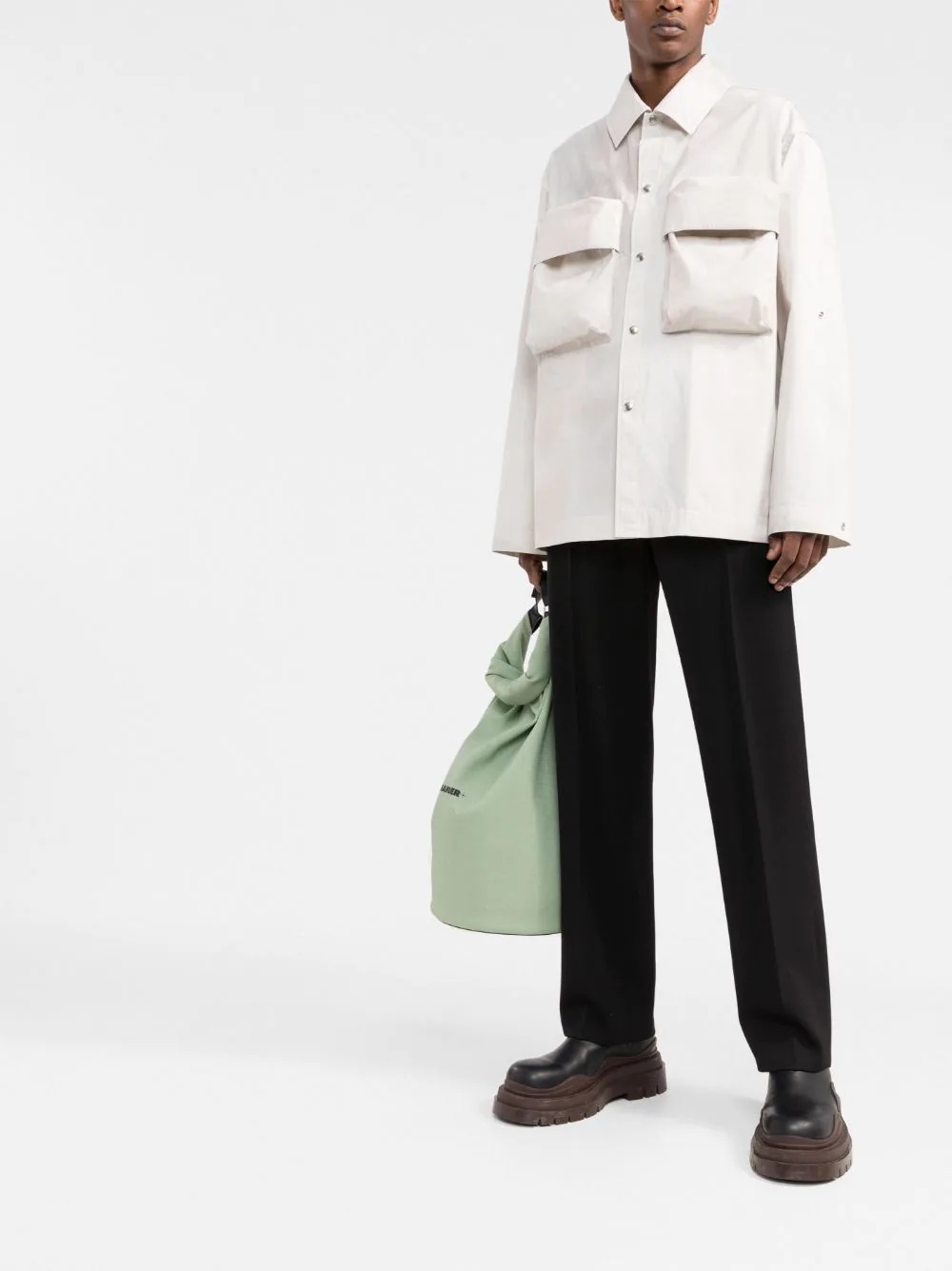 chest pockets buttoned overshirt - 2