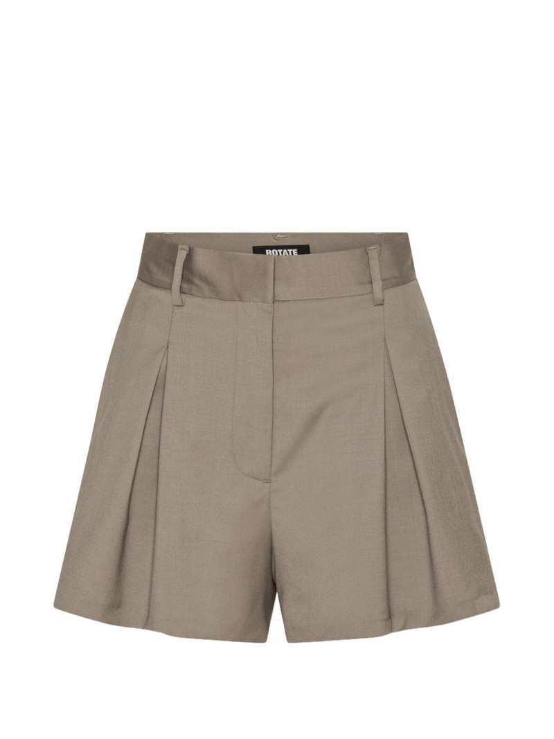 high-waisted pleated shorts 1