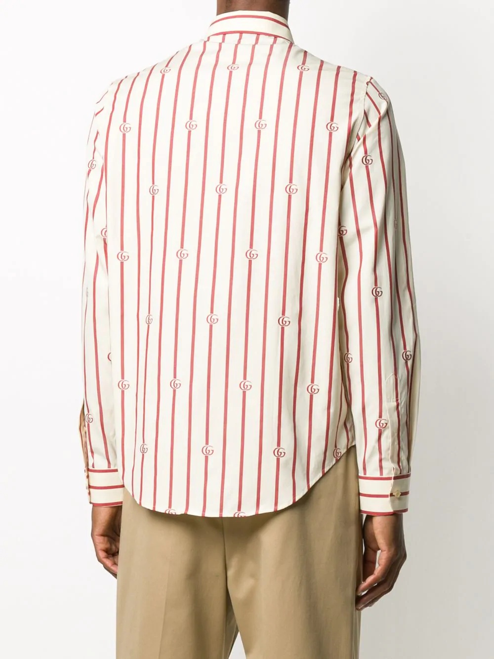 Double G vertical-stripe shirt - 4