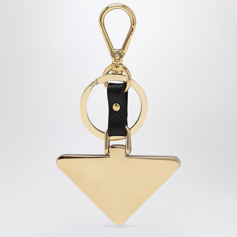 Prada Black Logo Triangle Key Case Women - 2