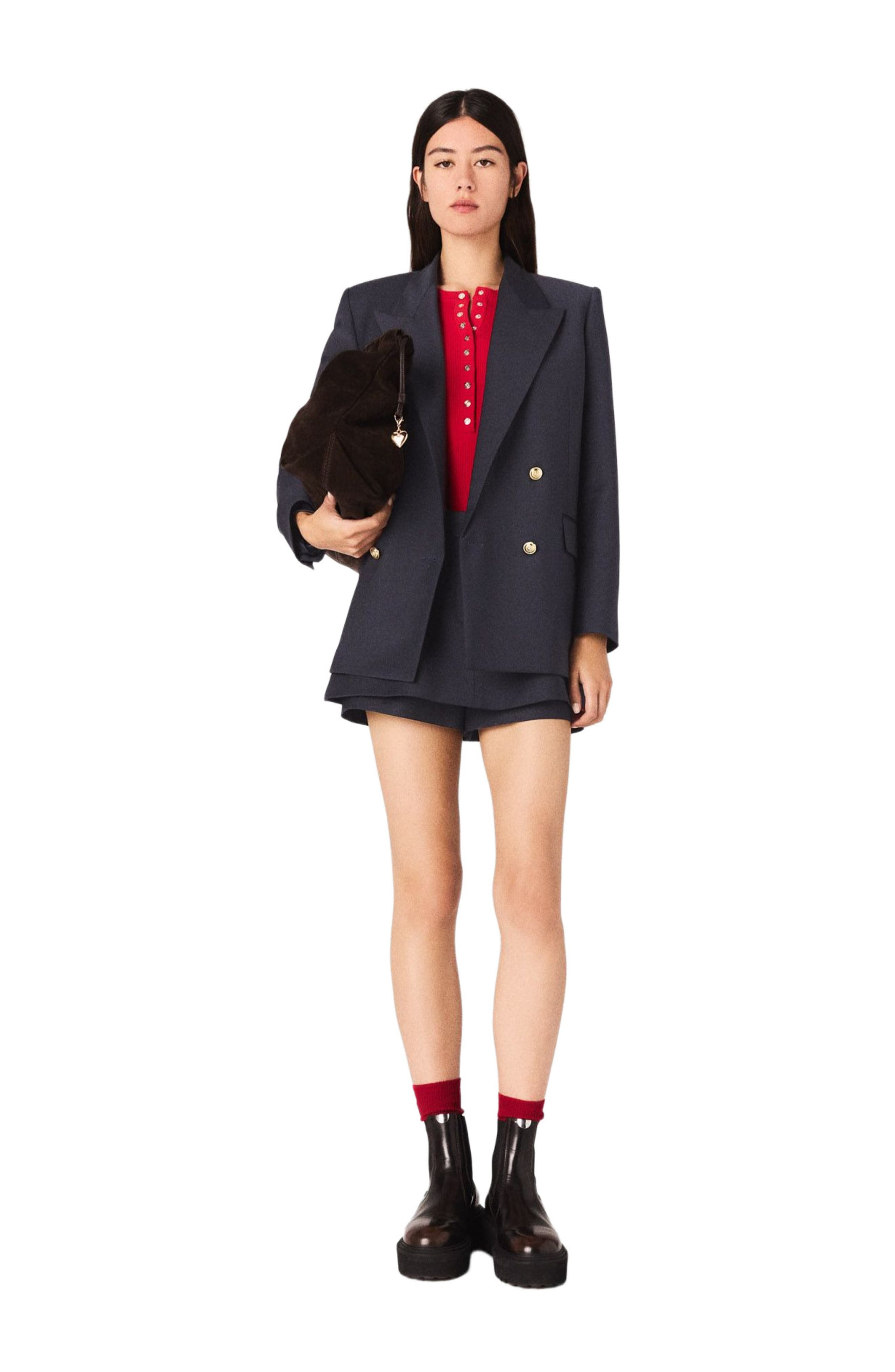 maje Blazer with gold buttons in Navy at Nordstrom - 2