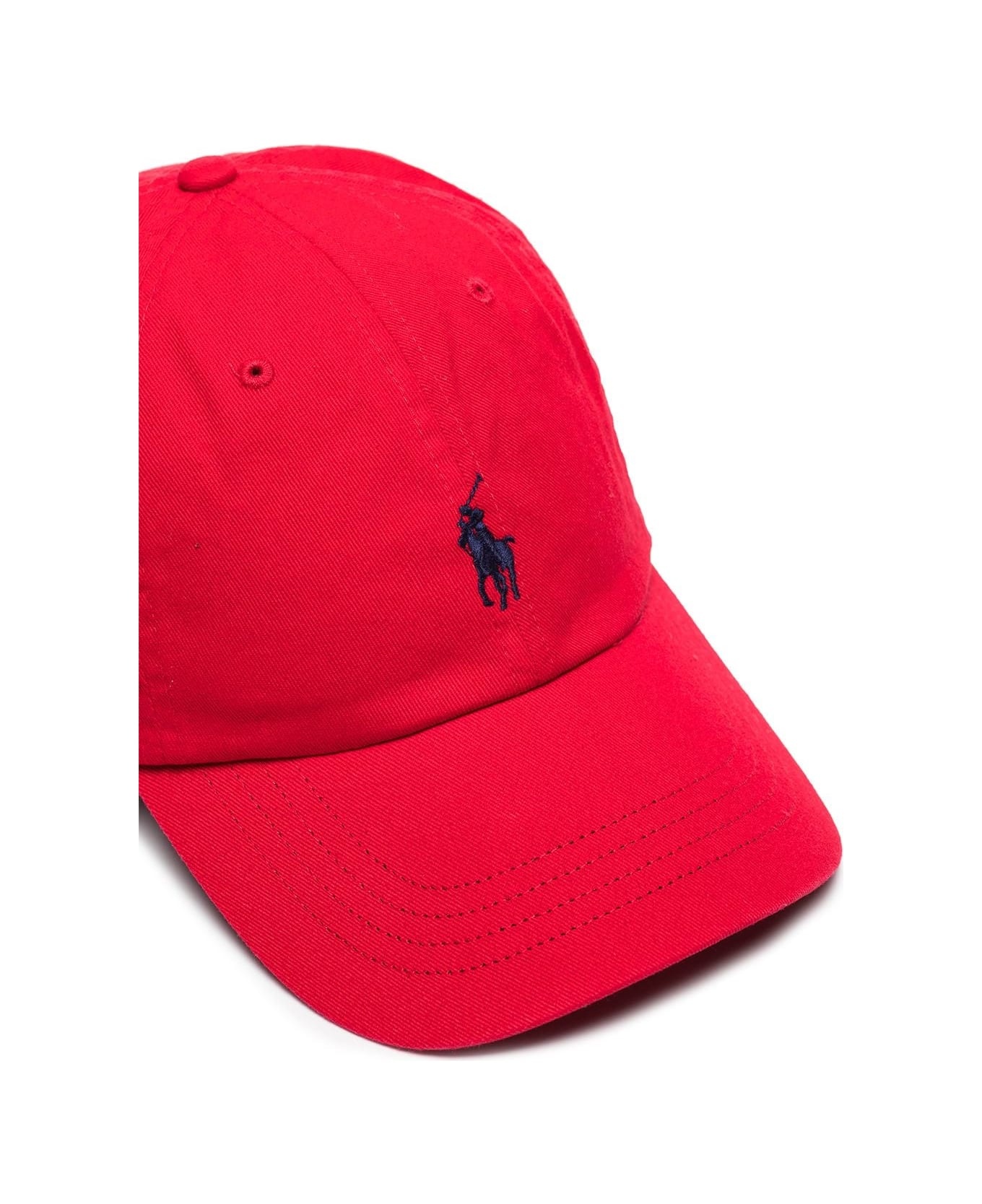 Red Baseball Hat With Blue Pony - 4