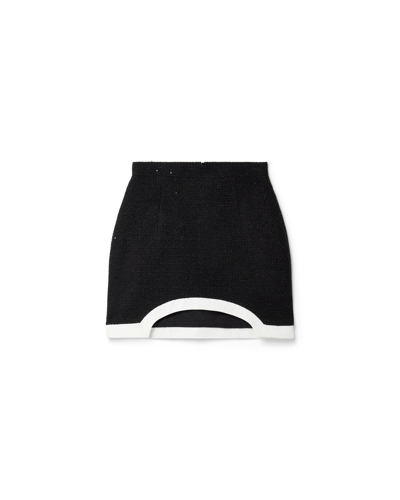 Curved Hem Mini Skirt - 1