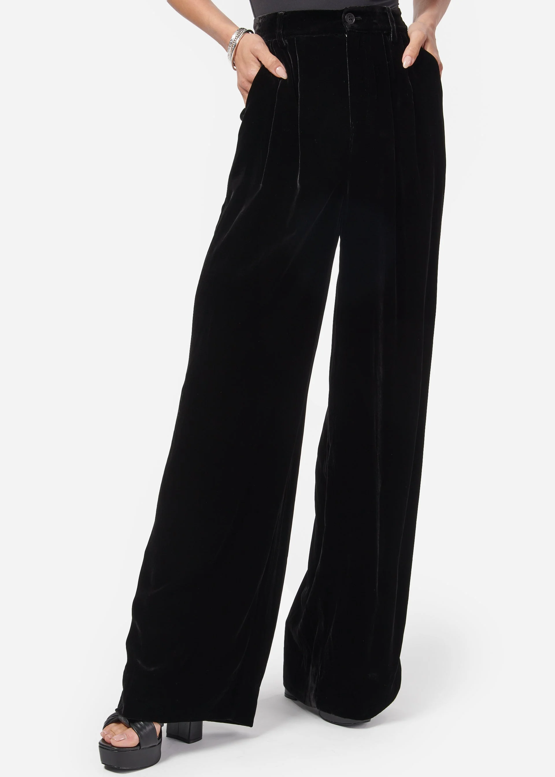 RYLIE VELVET PANT BLACK - 1