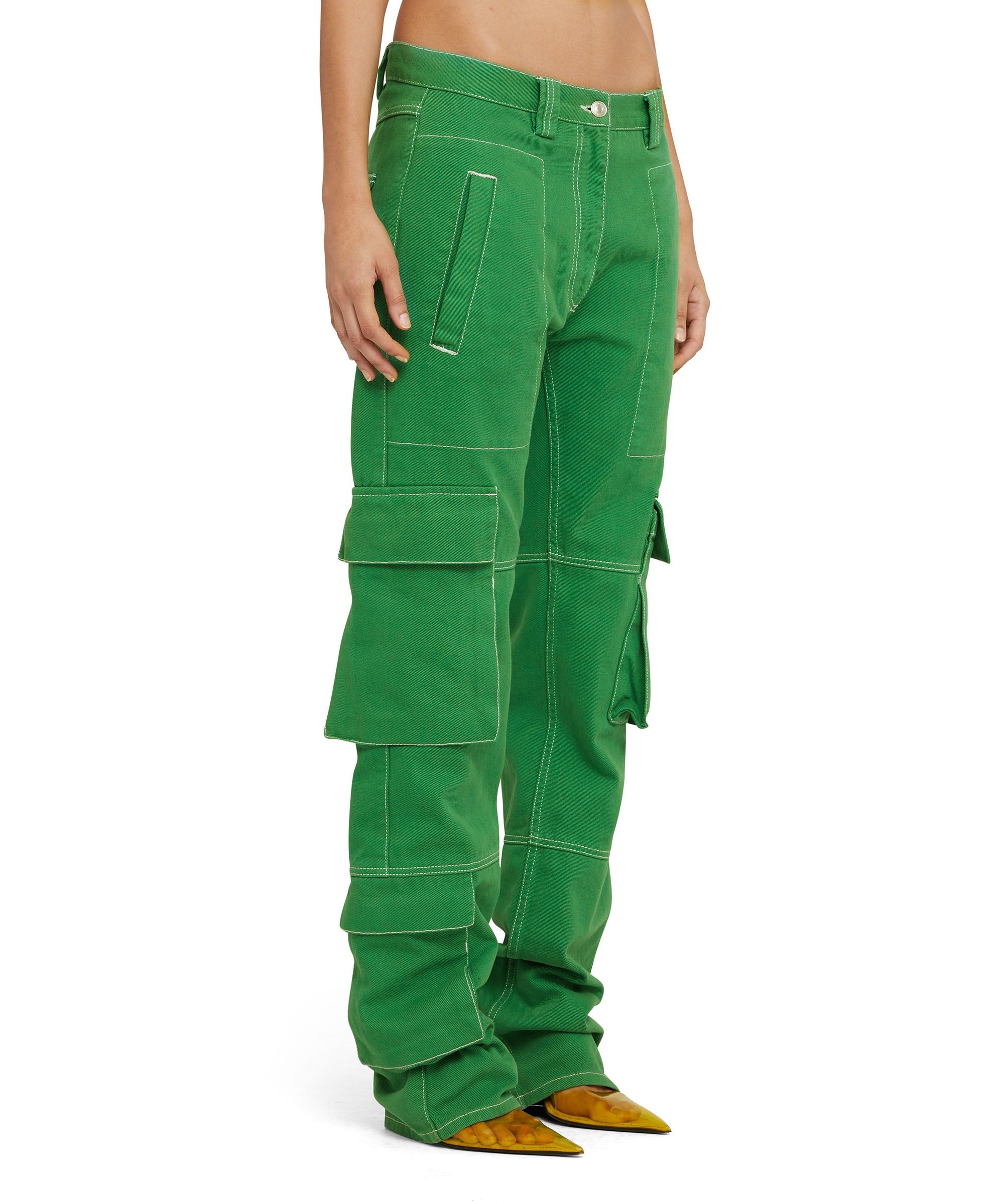 Solid color bull cargo pants - 5