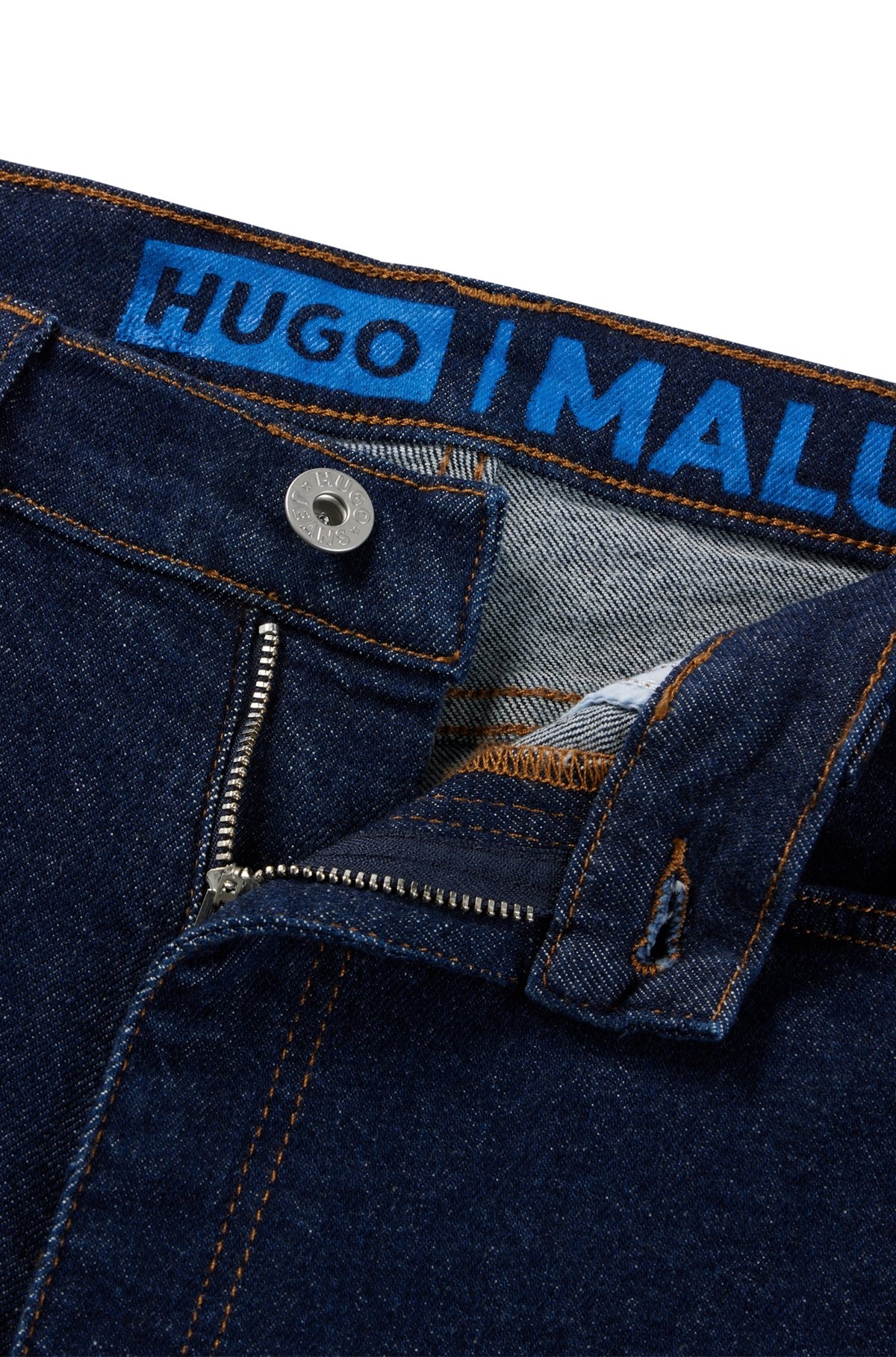 SKINNY-FIT JEANS IN DARK-BLUE STRETCH DENIM - 6
