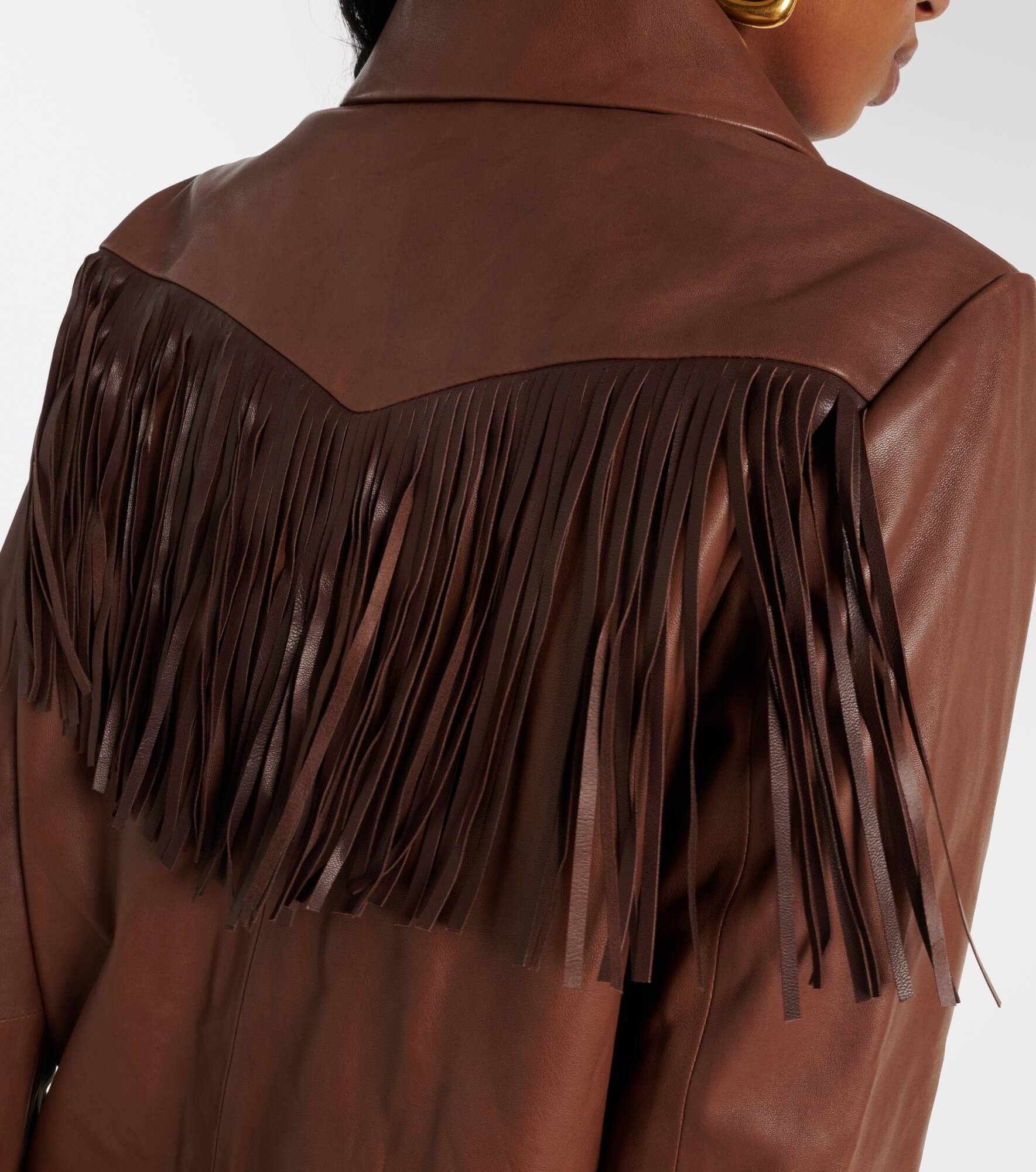 Sleek Statement fringed leather jacket - 6