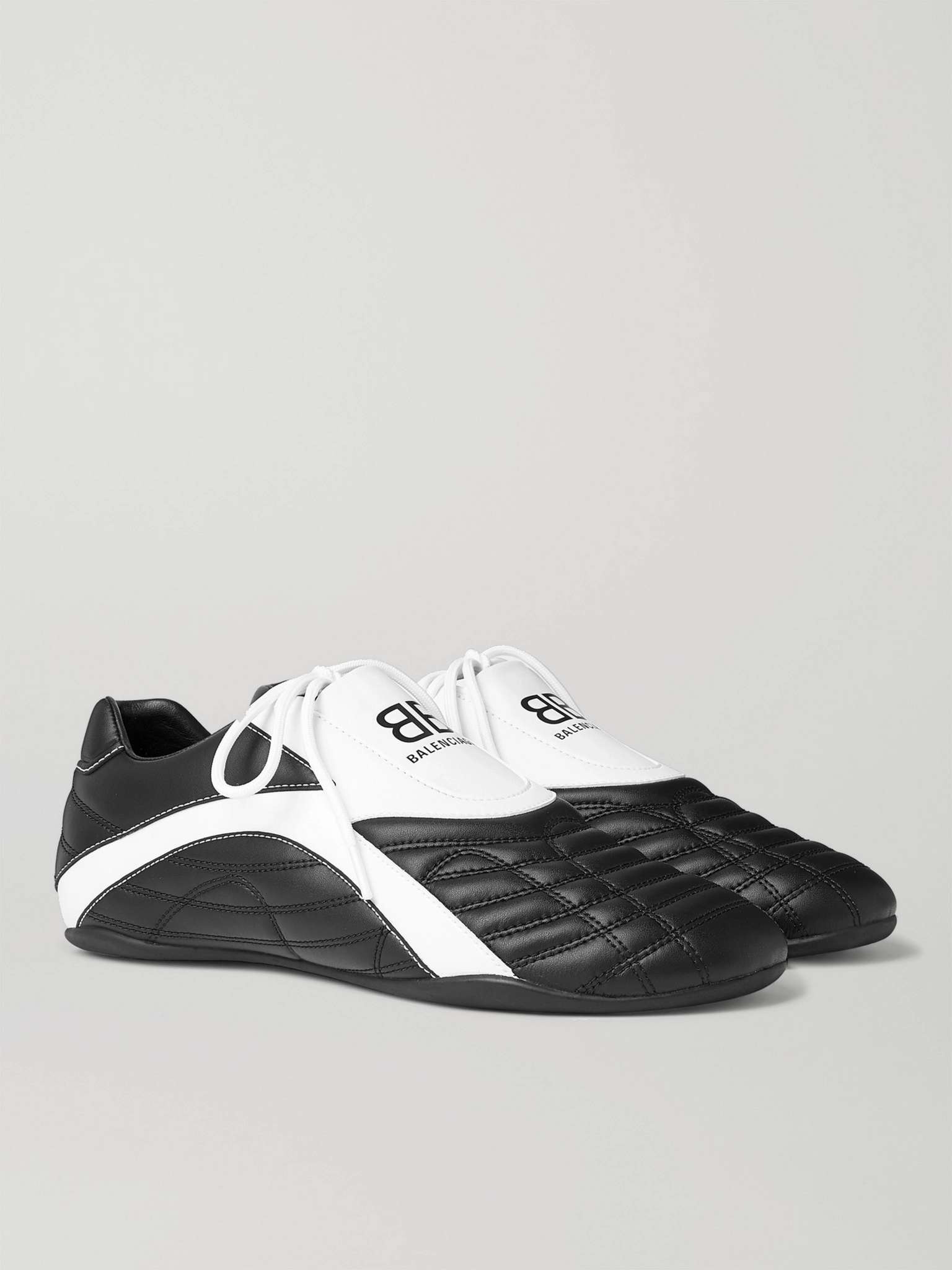 BALENCIAGA Zen Logo-Print Faux Leather Sneakers | REVERSIBLE