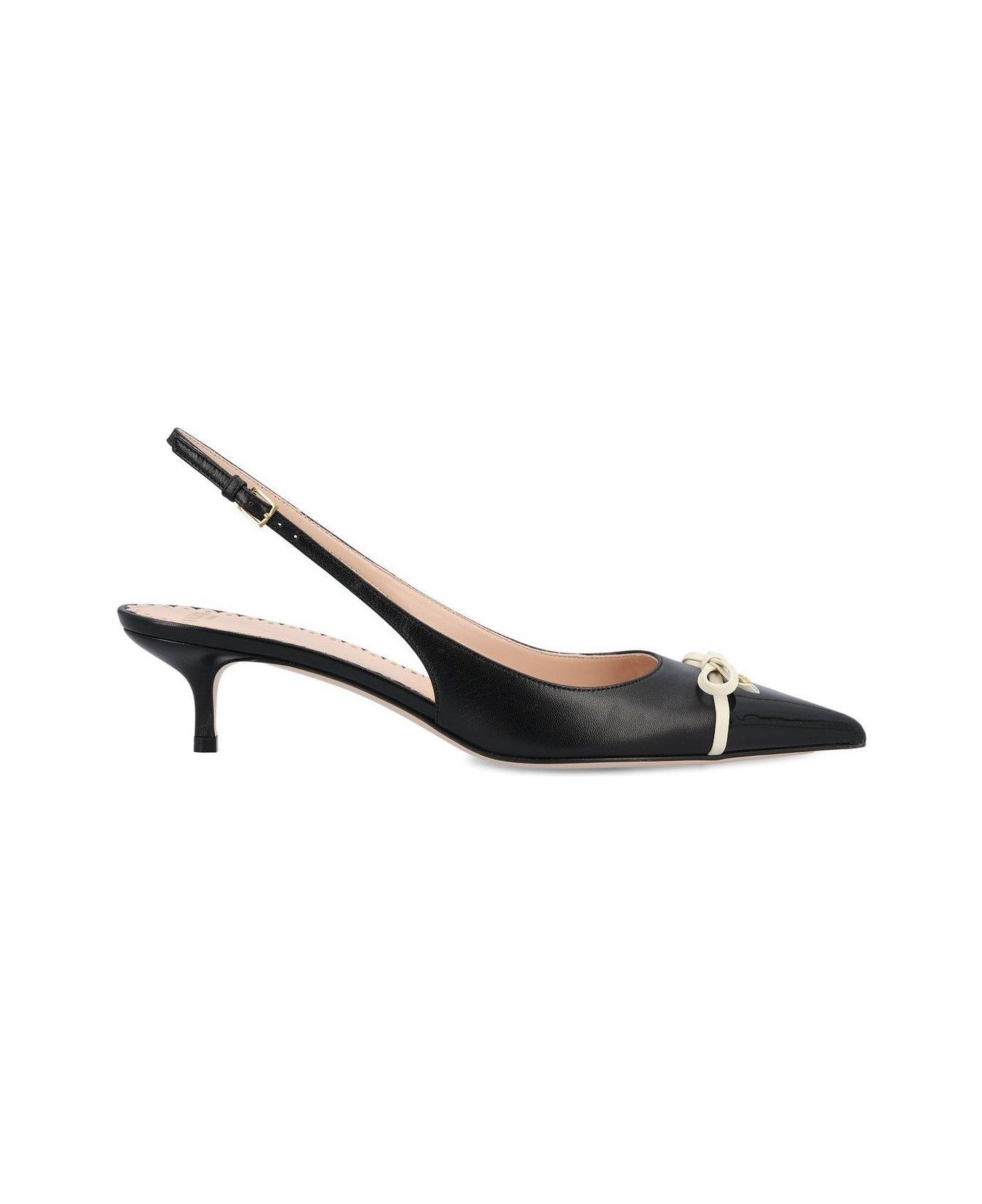 Bow Detailed Slingback Pumps - 1