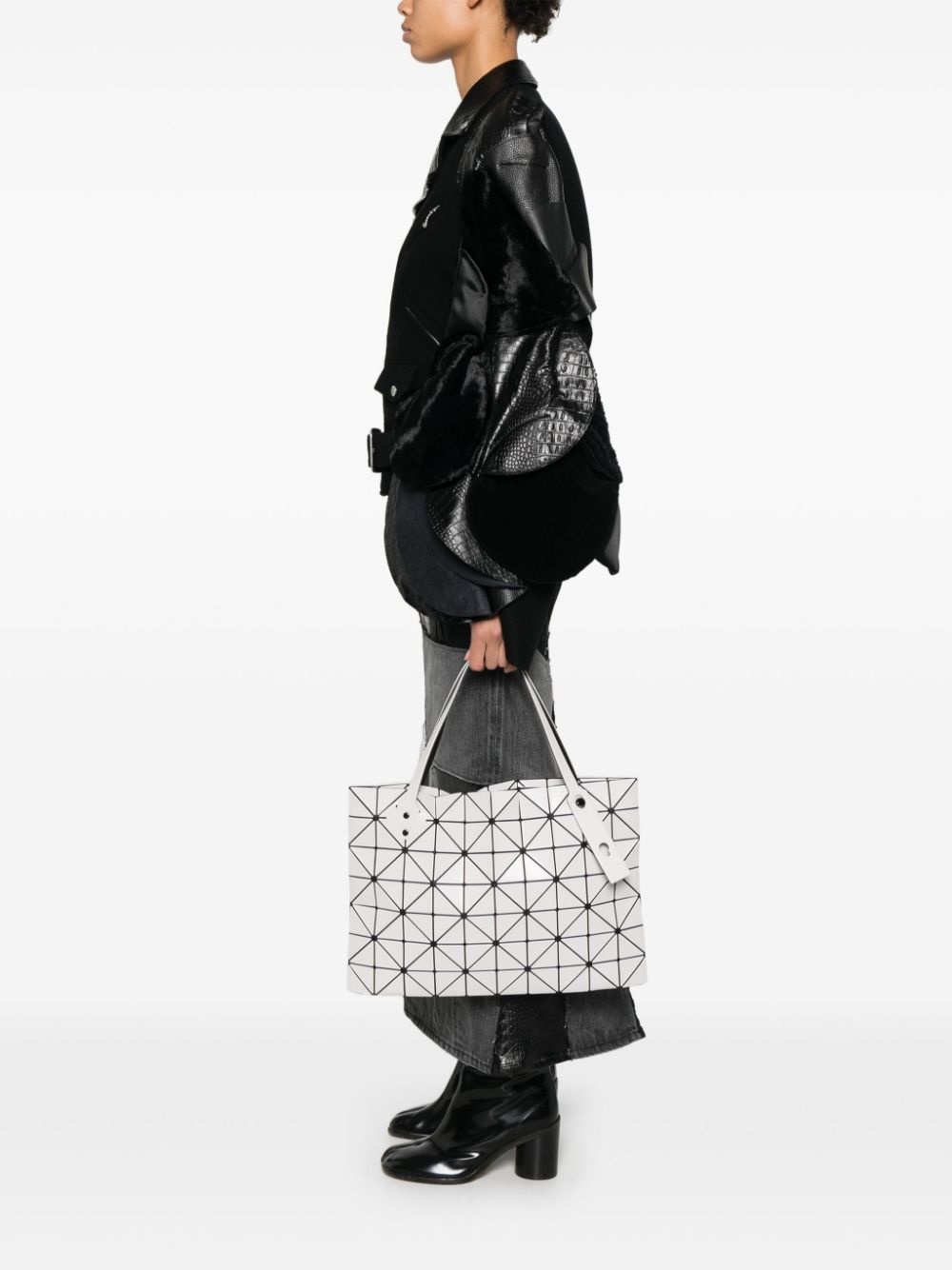 geometric-panelled tote bag - 2