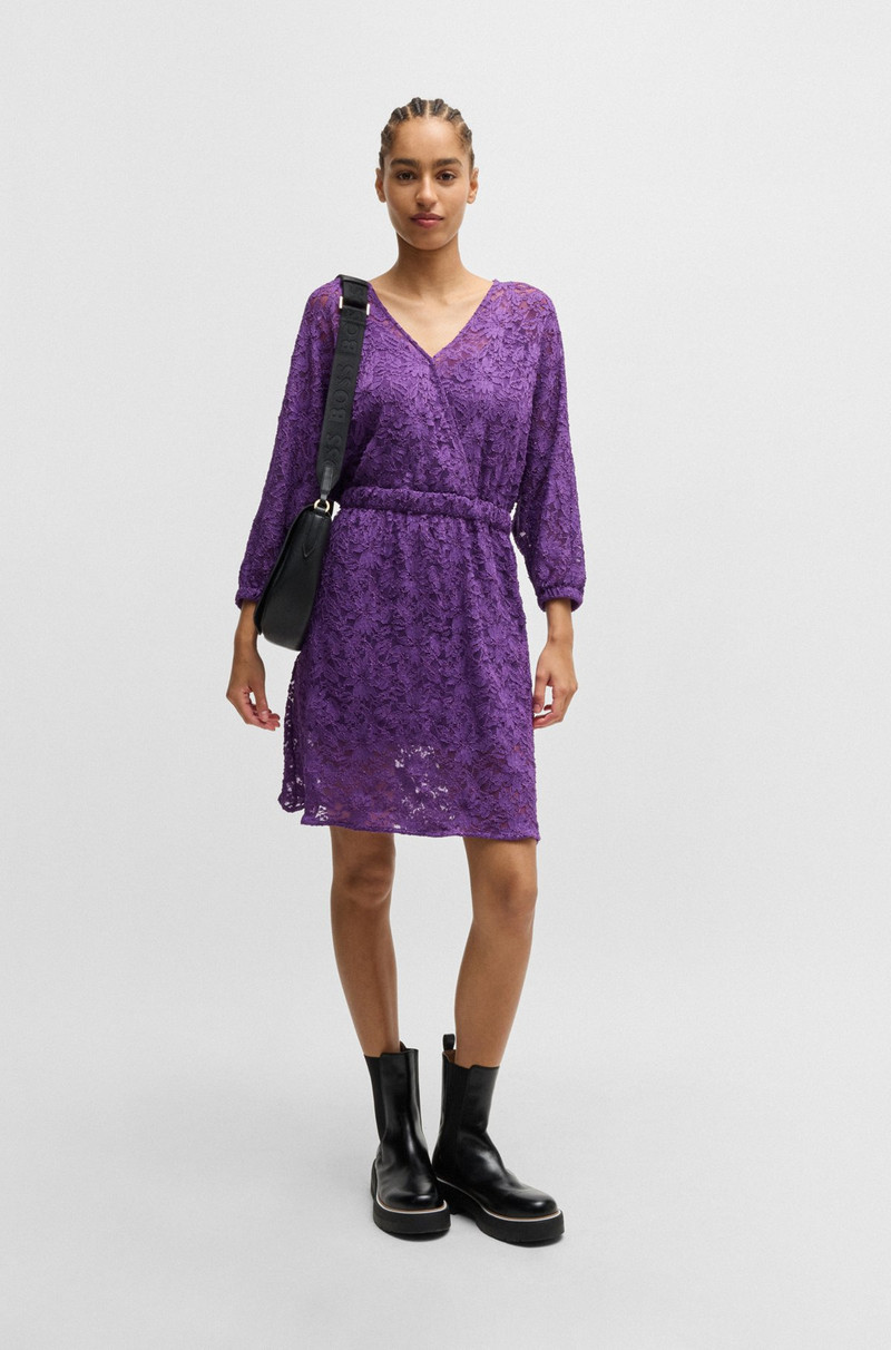 BOSS MACRAMÉ-LACE DRESS WITH ELASTICATED WAISTBAND outlook