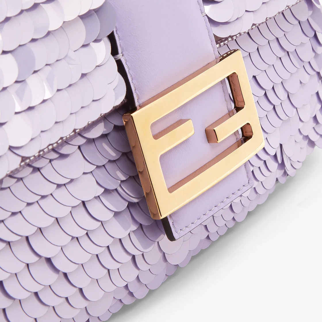Lilac satin bag with sequins - 5