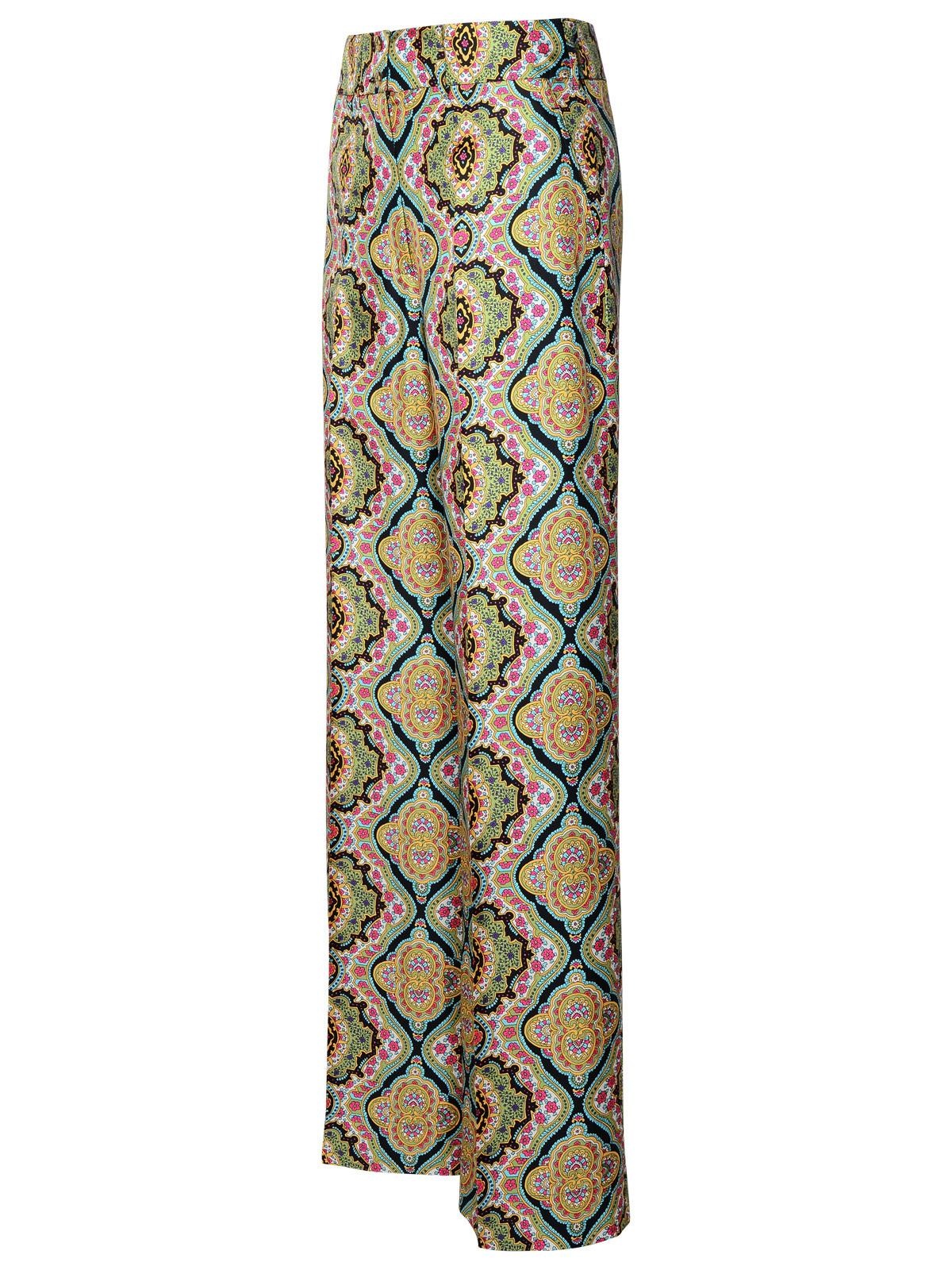 Etro Multi Silk Trousers Women - 2