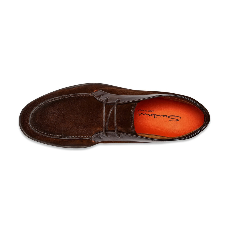 Men's dark brown suede and leather desert boot 5