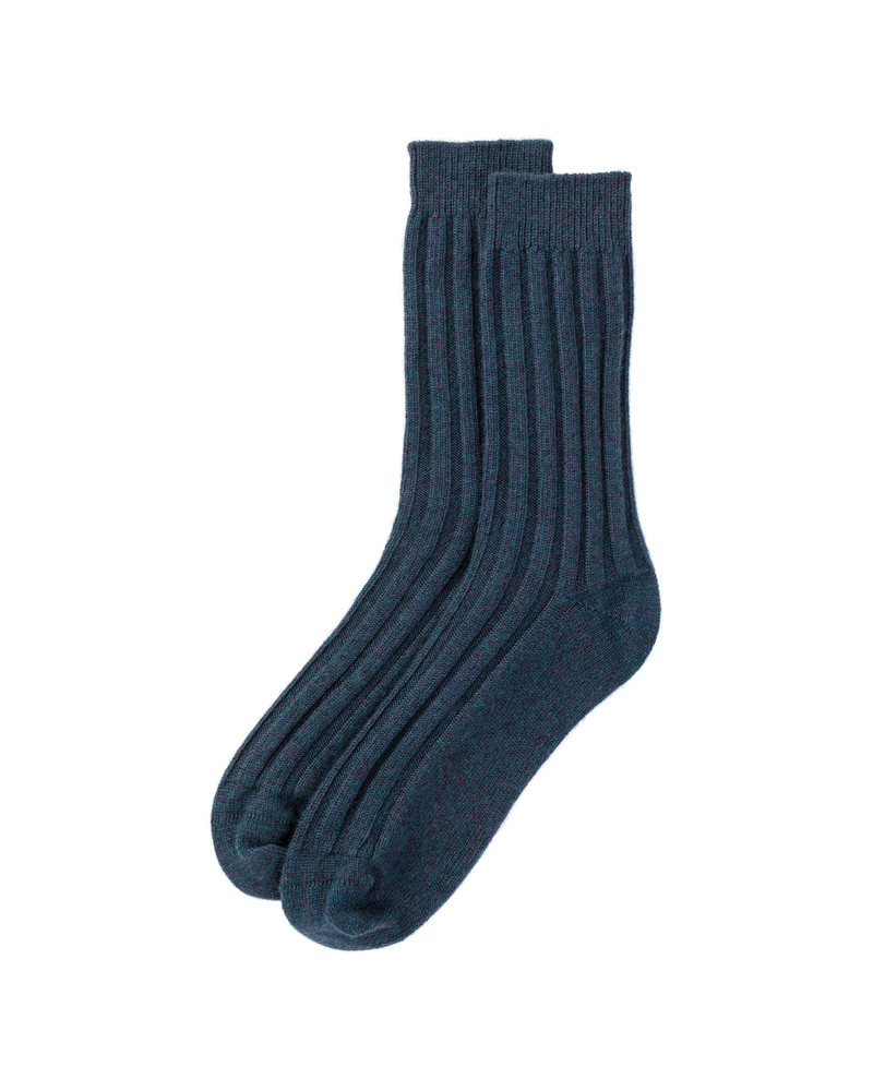 Men's Navy Cashmere Lounge Socks 1
