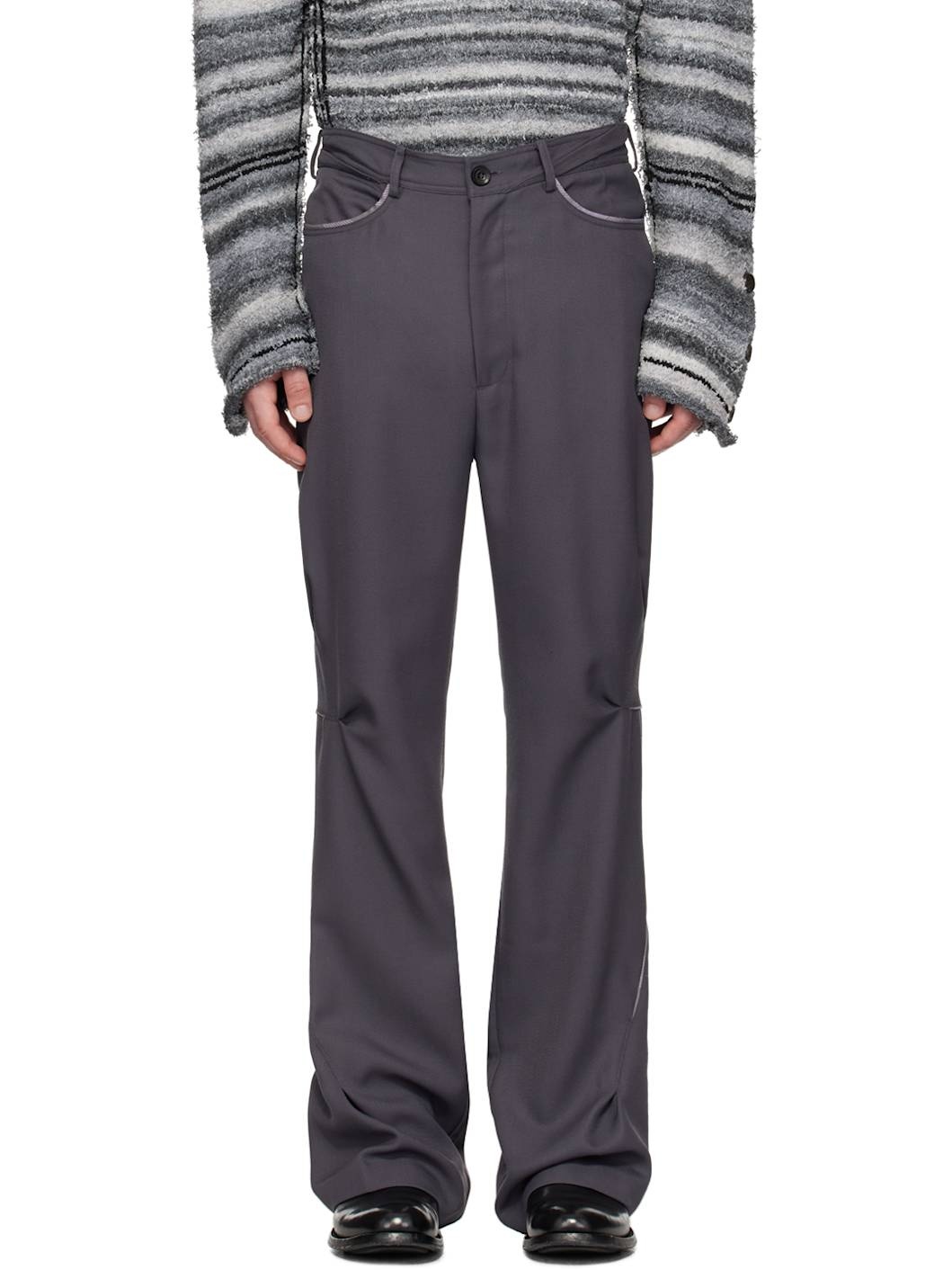 Gray Ohne K-Dart Trousers - 1