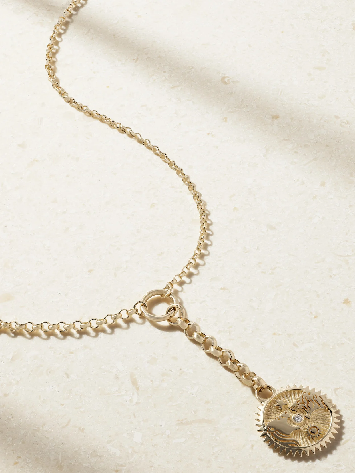 Solar & Lunar + Small Mixed Belcher 18-karat Gold Diamond Necklace - 1