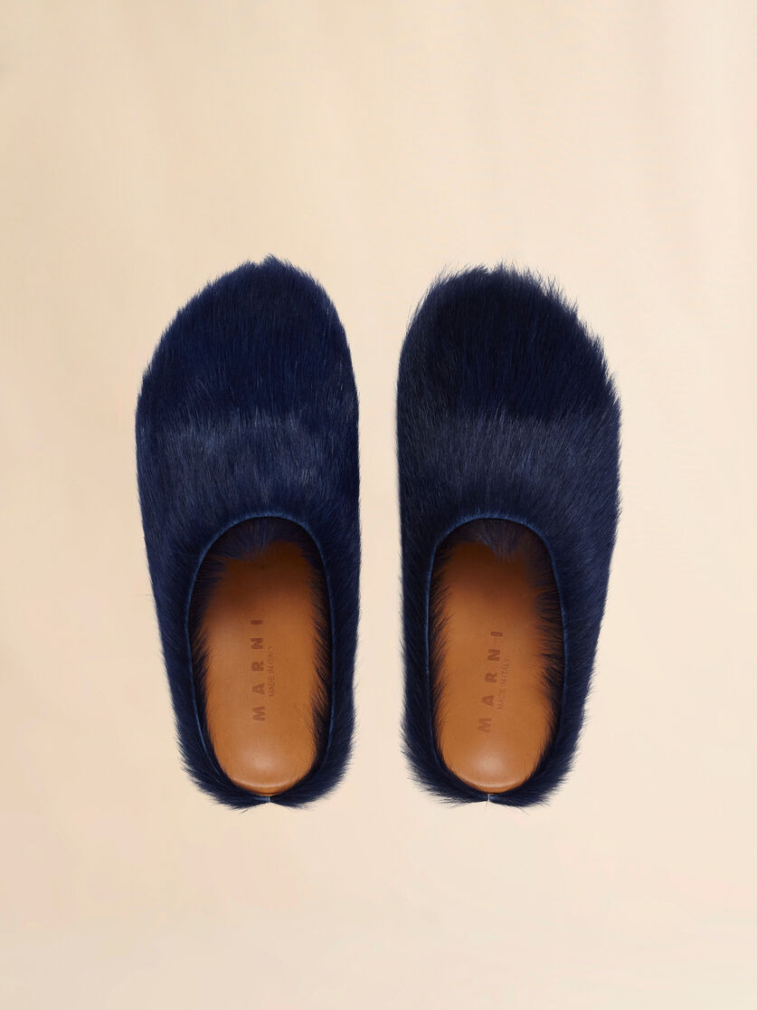 BLUE LONG HAIR CALFSKIN FUSSBETT SABOT - 4