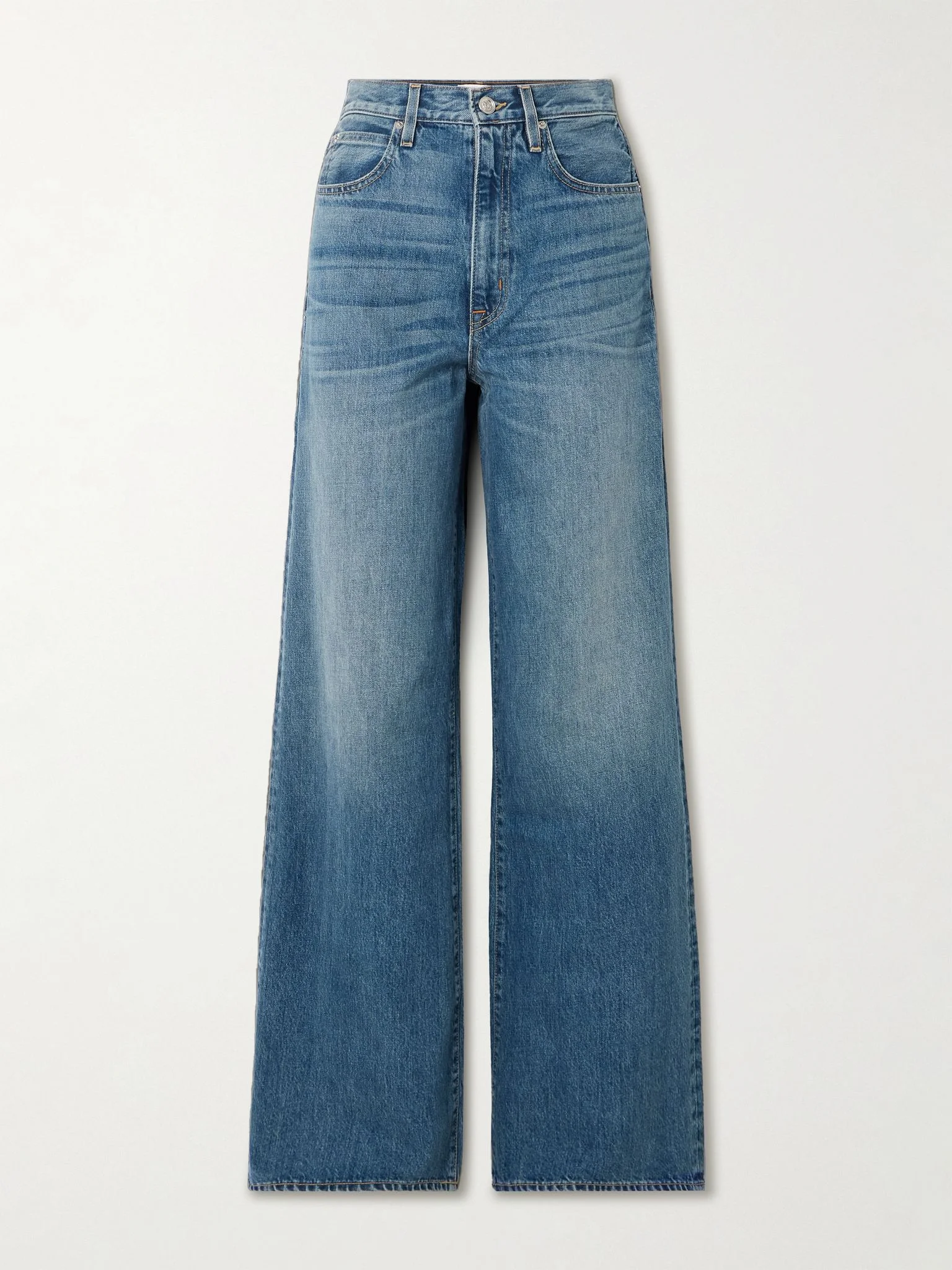 Eva high-rise wide-leg organic jeans Mid denim - 1