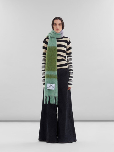 Marni GREEN STRIPED ALPACA-MOHAIR SCARF outlook