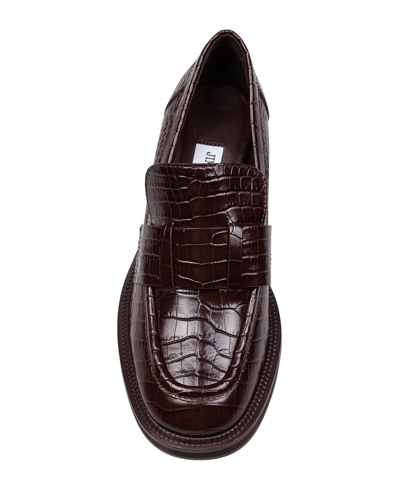 Tylor Loafer In Crocodile Print Leather, Chocolate Color - 2
